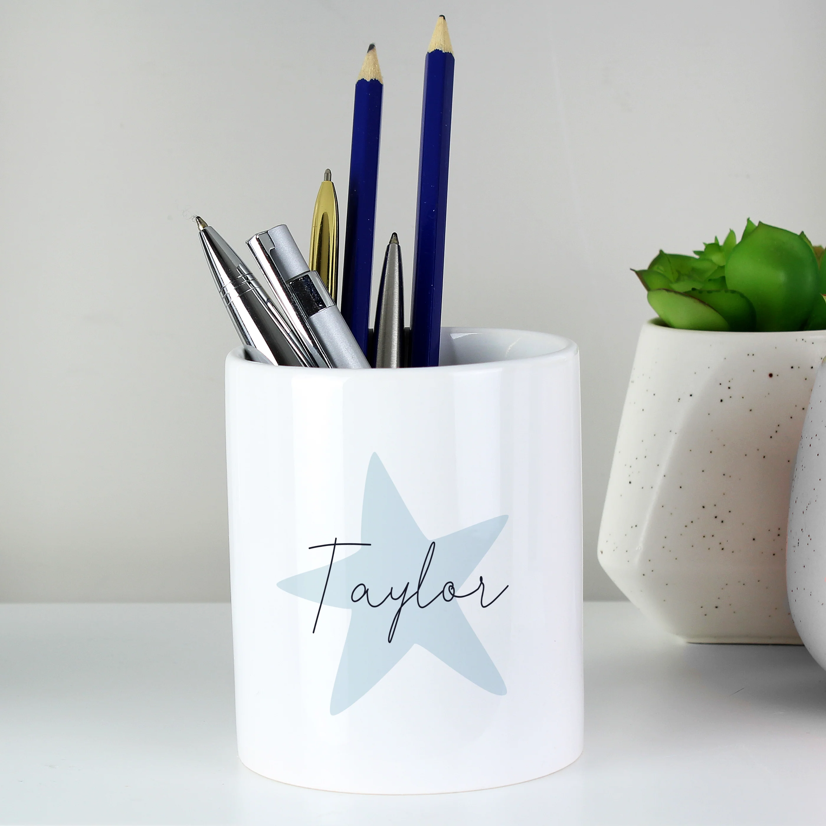 Personalised Blue Star Ceramic Storage Pot - Image 2