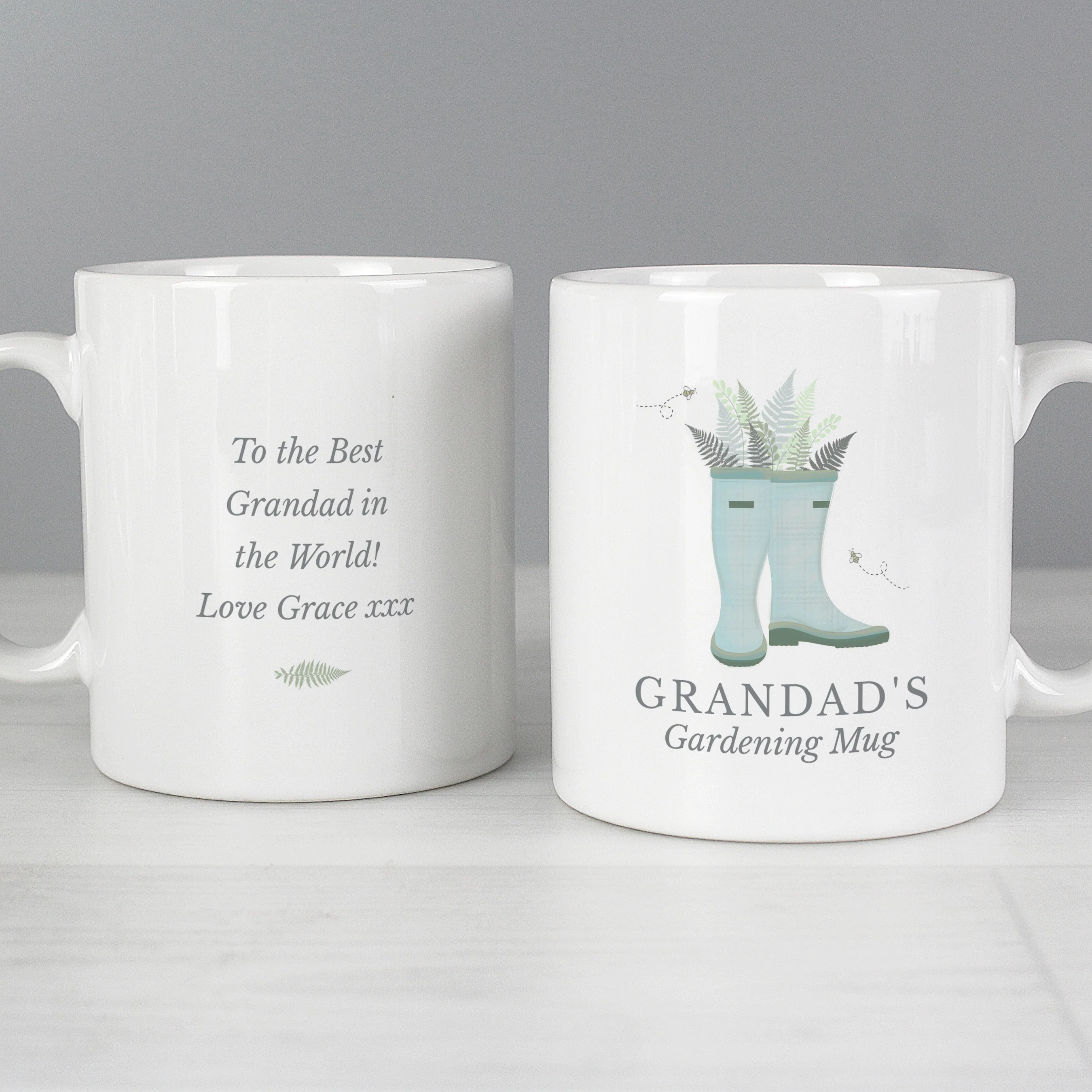 Personalised Blue Wellies Mug - Image 3