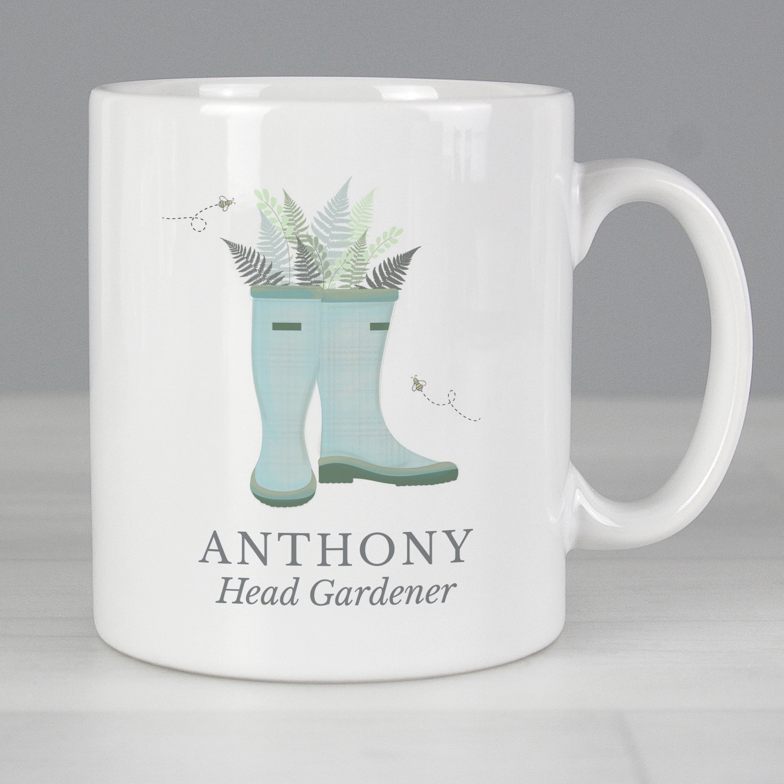 Personalised Blue Wellies Mug - Image 4
