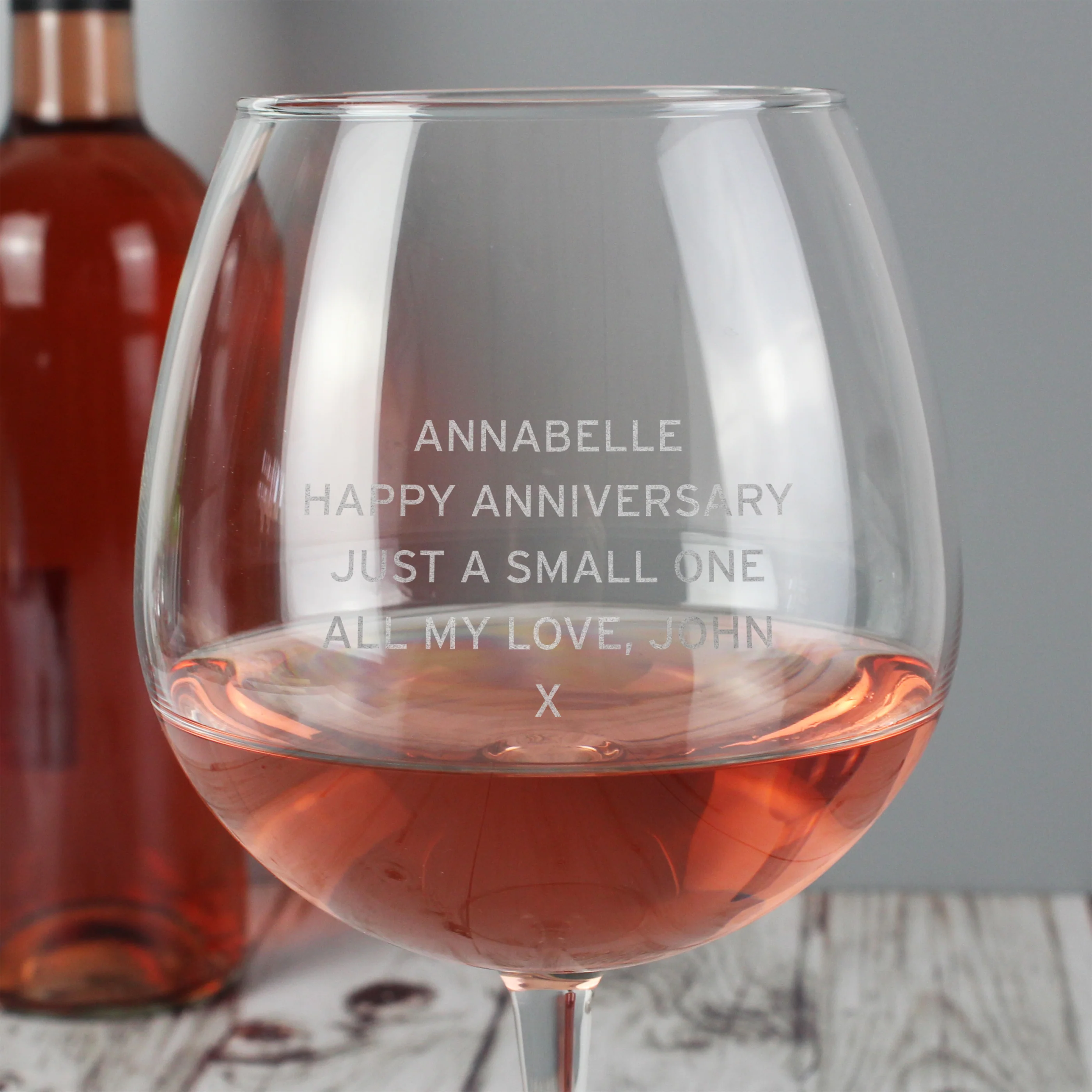 Personalised Bold Statement Bottle of Wine Glass - Image 4