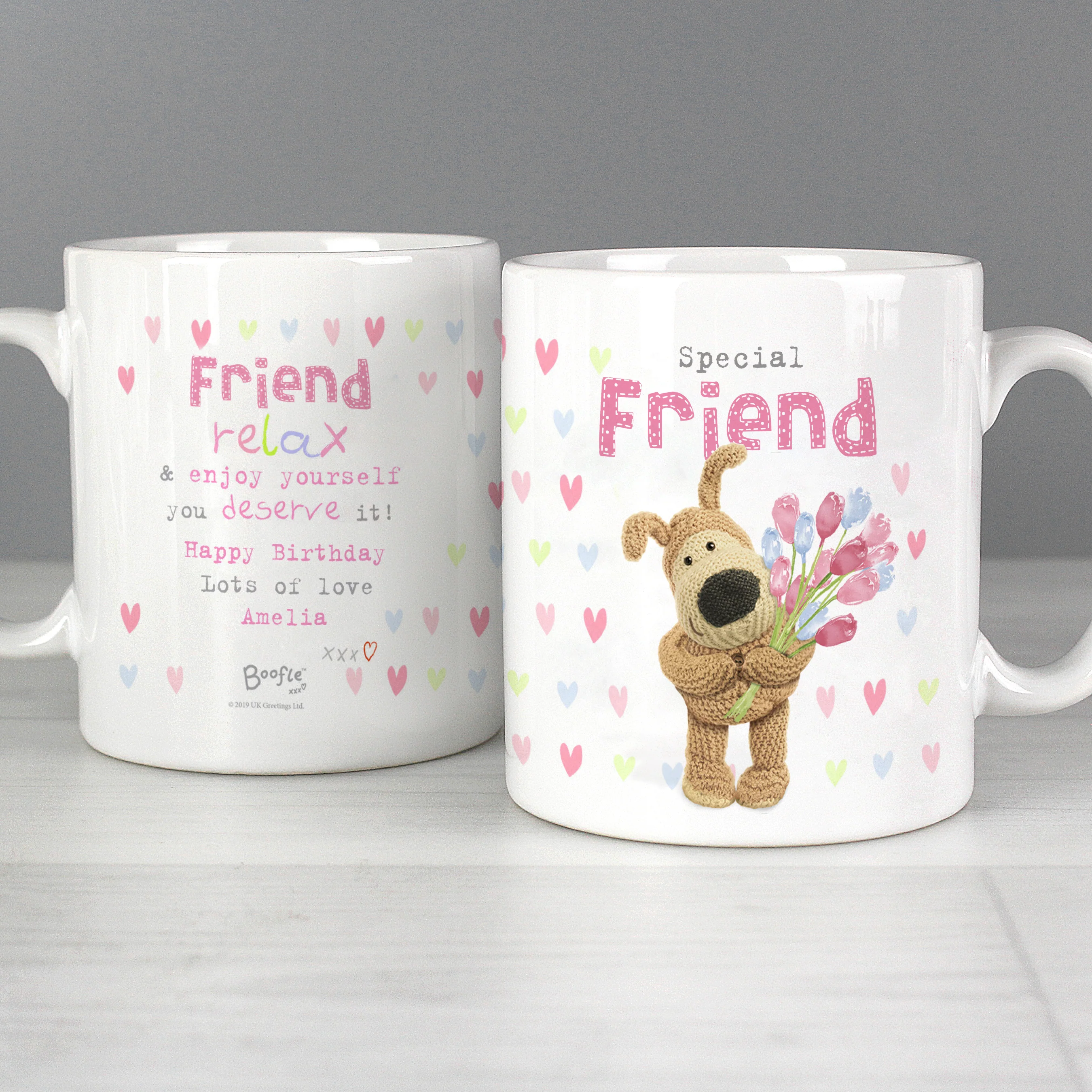 Personalised Boofle Birthday Flowers Mug - Image 6