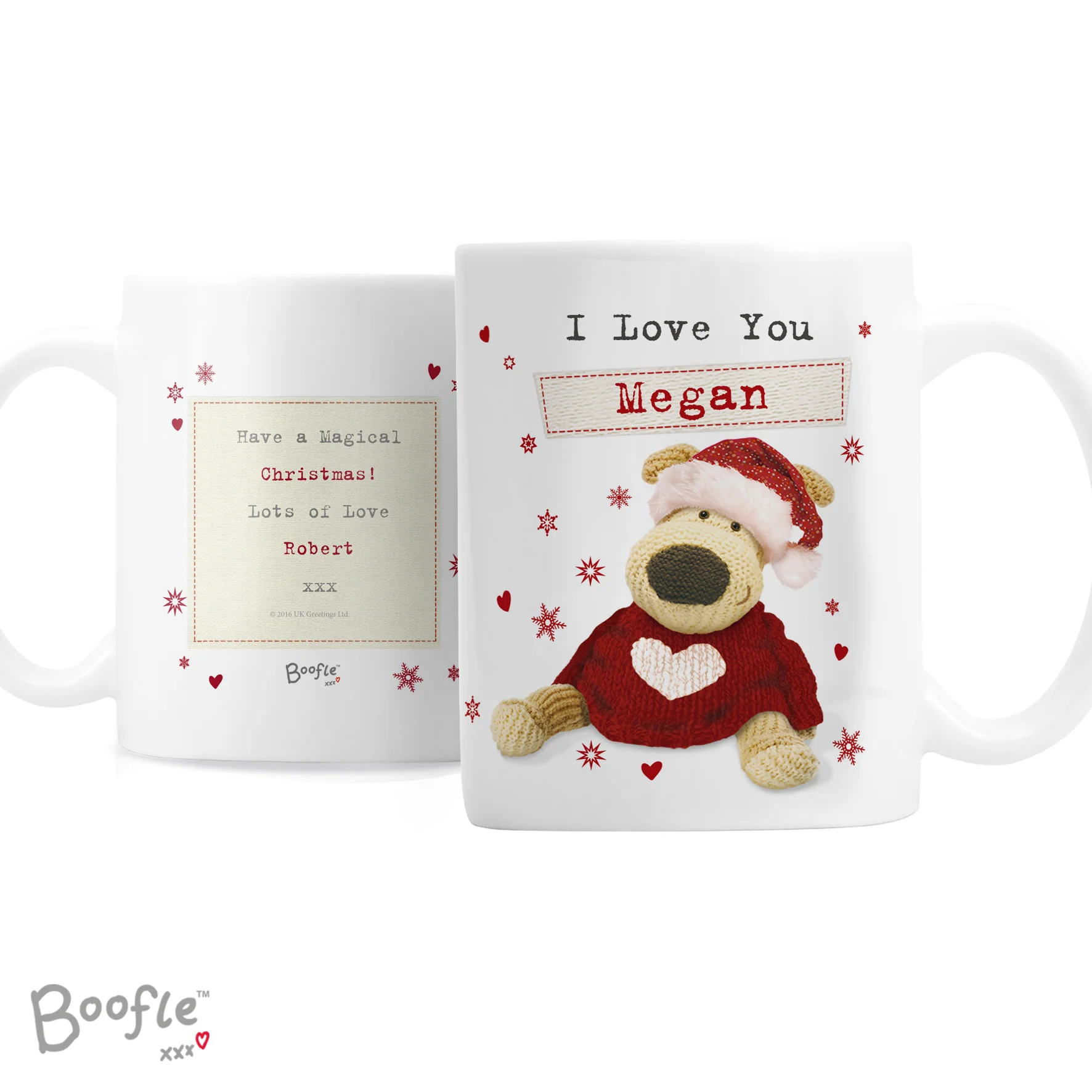 Personalised Boofle Christmas Love Mug - Image 2