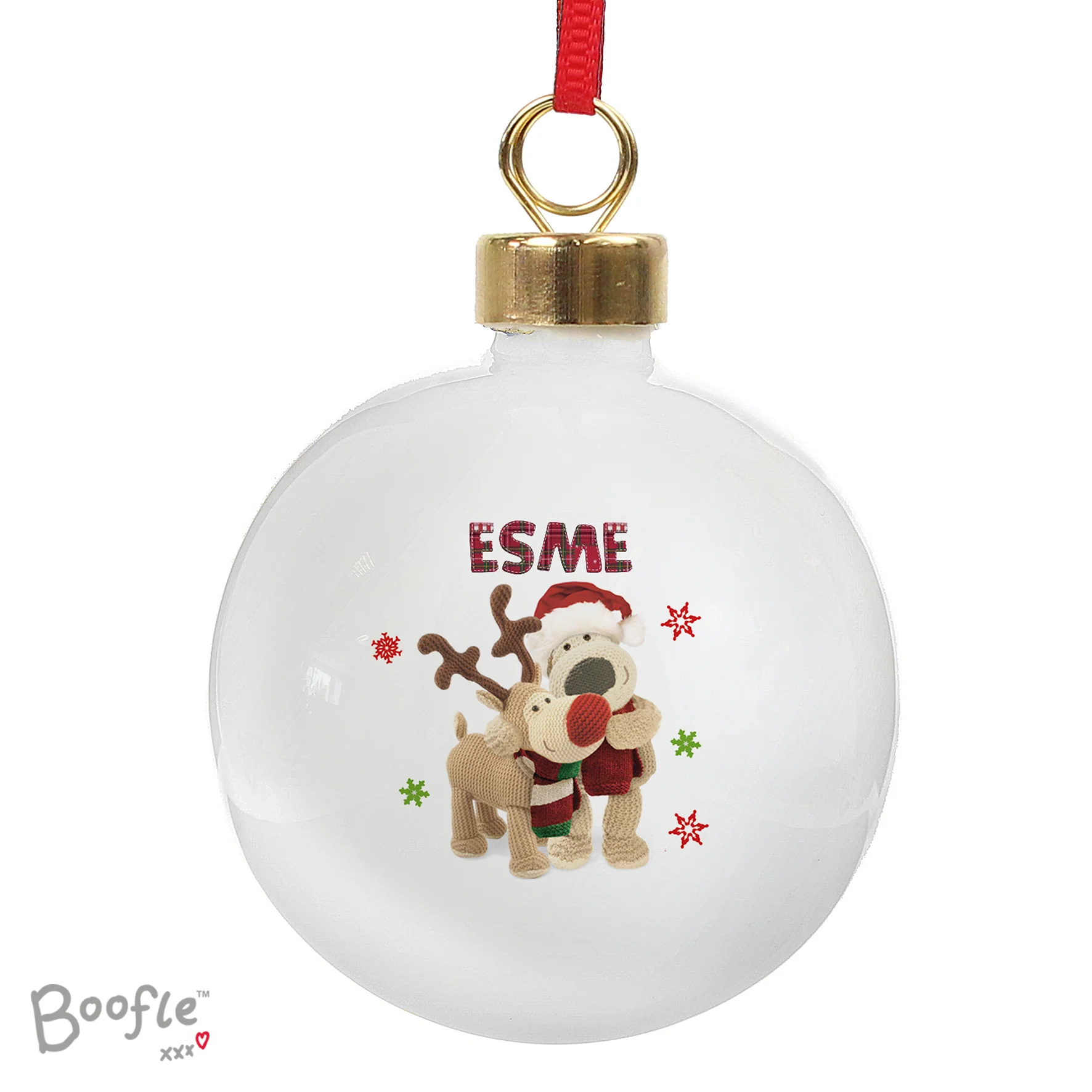 Personalised Boofle Christmas Reindeer Bauble - Image 6