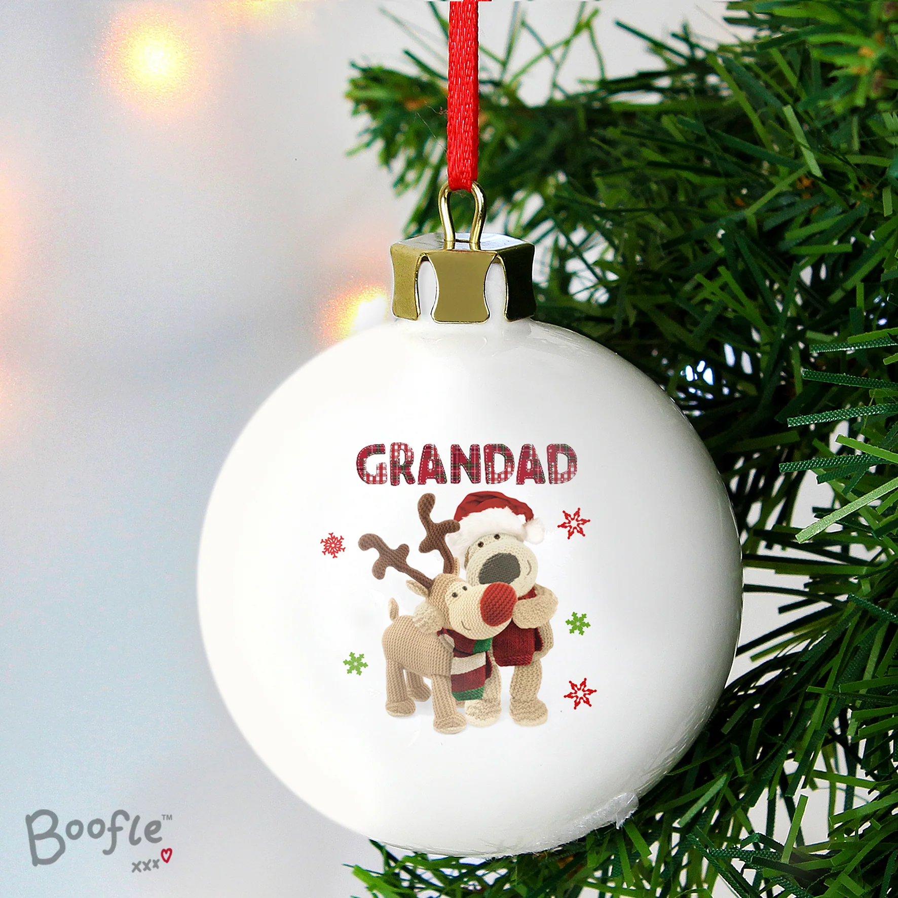 Personalised Boofle Christmas Reindeer Bauble - Image 7