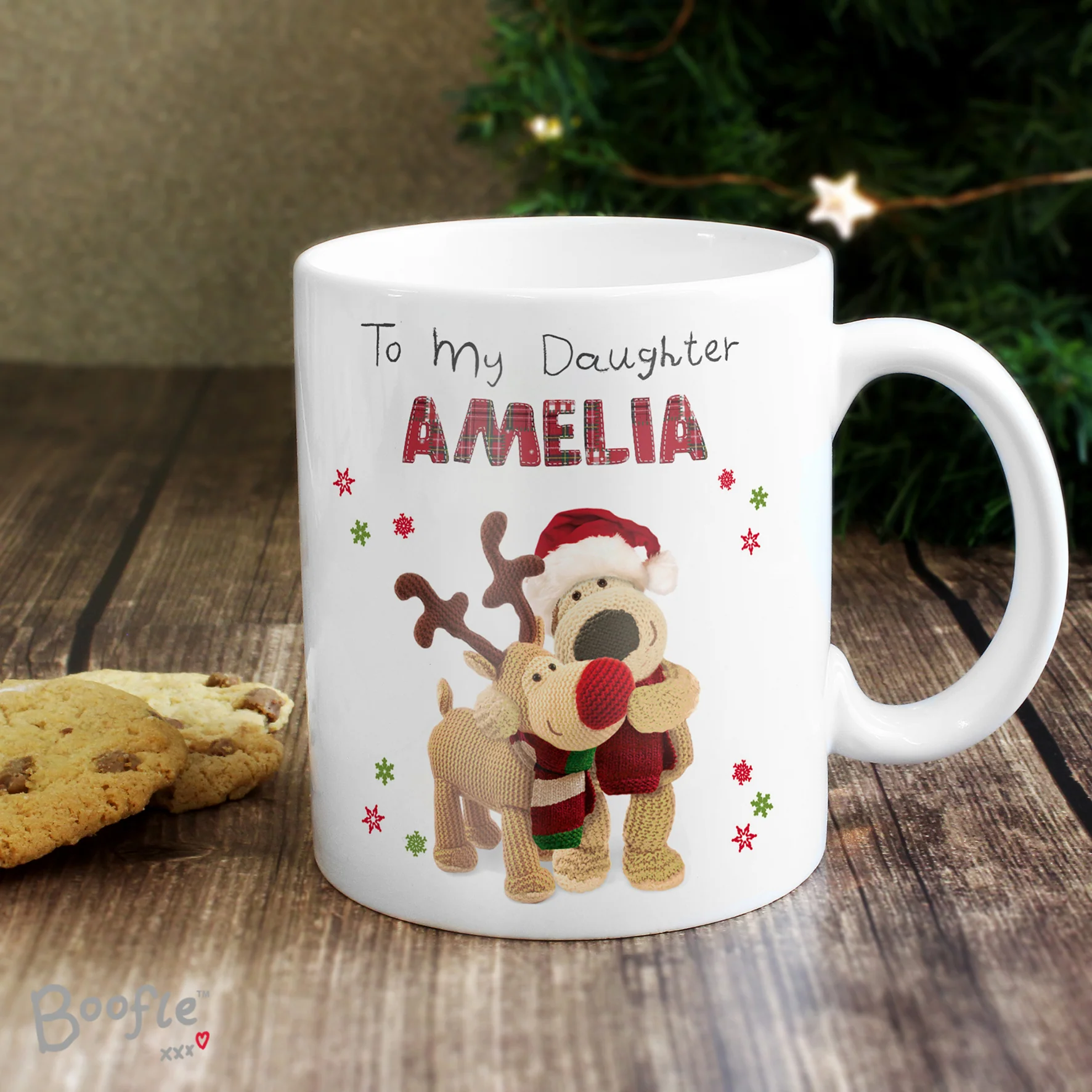 Personalised Boofle Christmas Reindeer Mug - Image 3