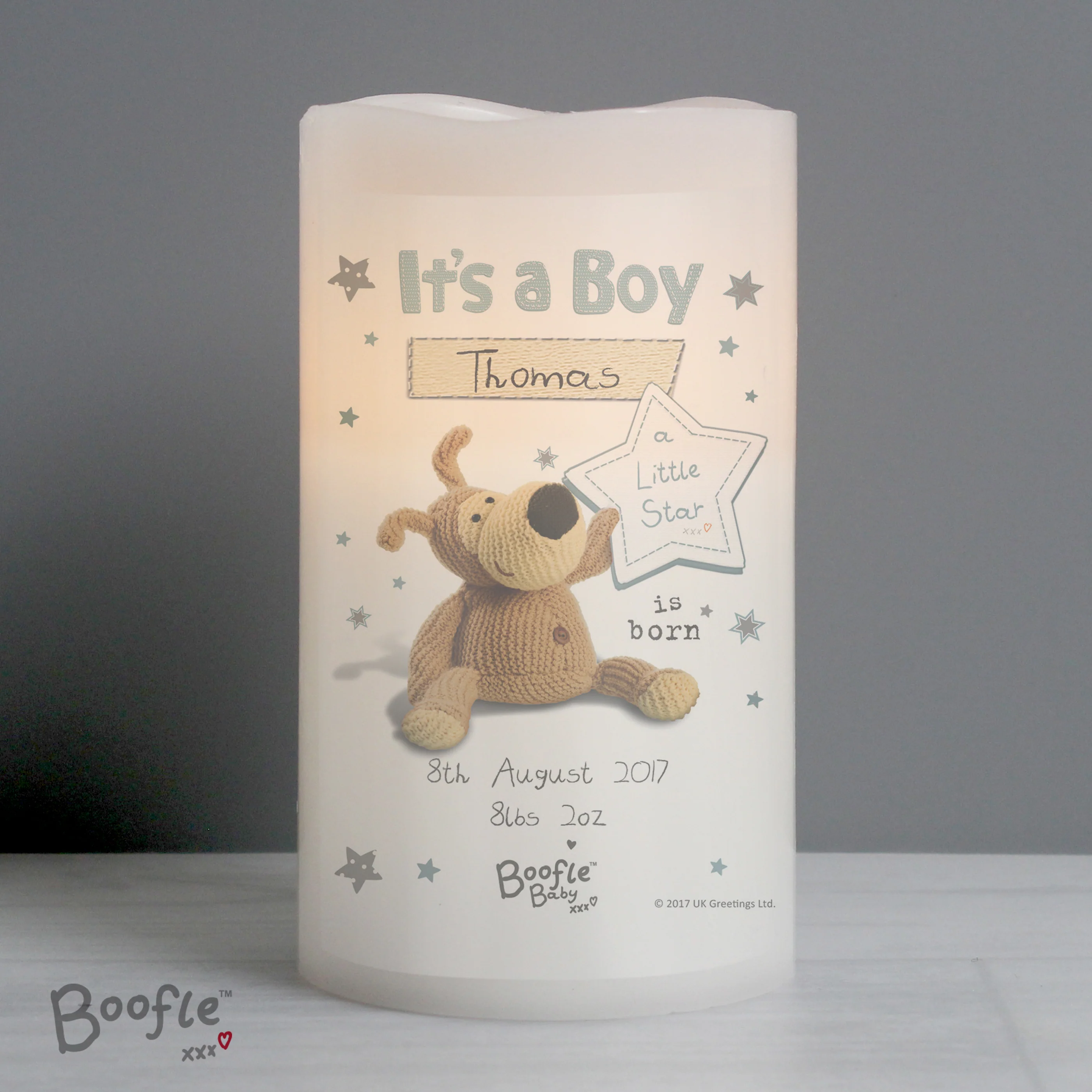 Personalised Boofle It's a Boy Nightlight LED Candle - Image 3