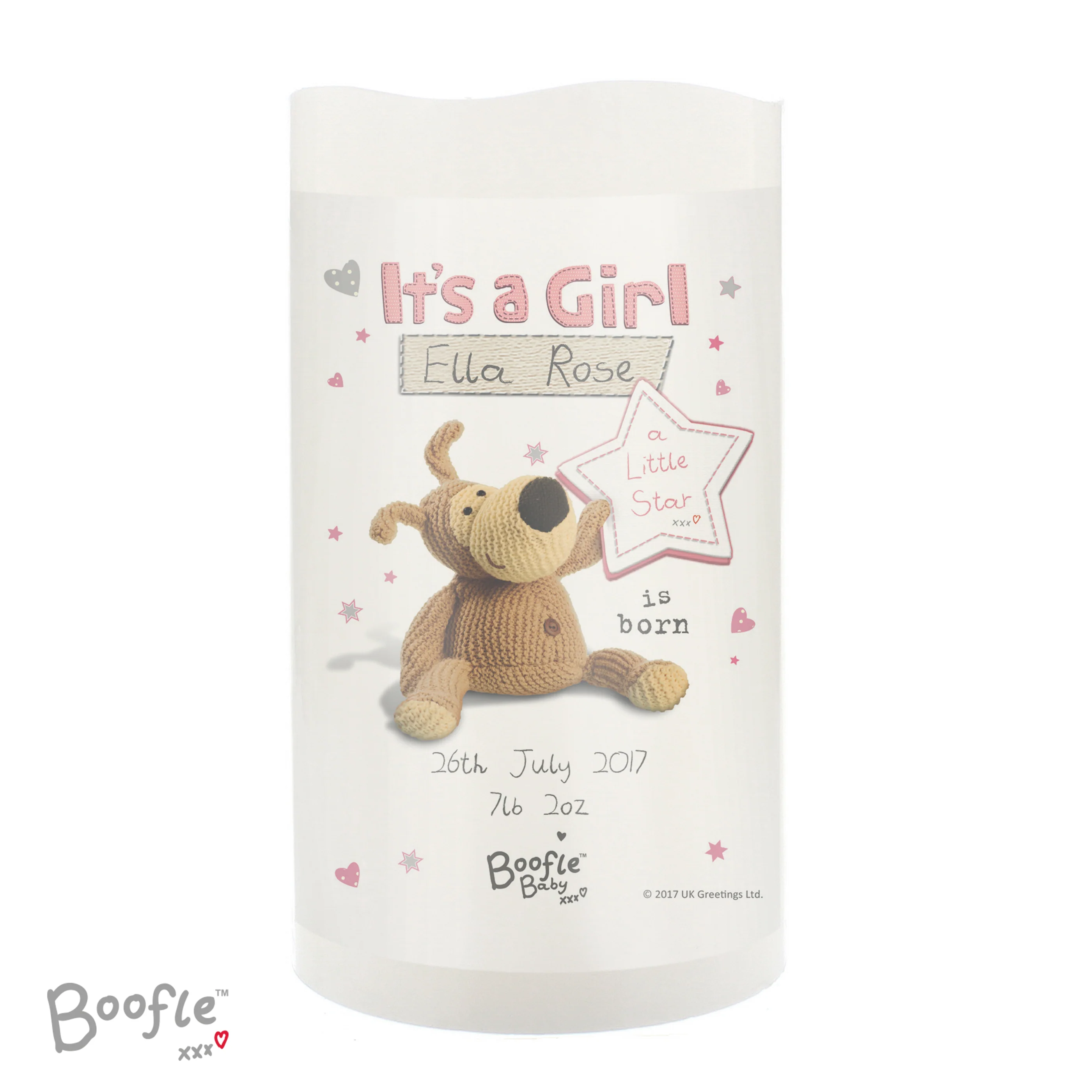 Personalised Boofle It's a Girl Nightlight LED Candle - Image 4