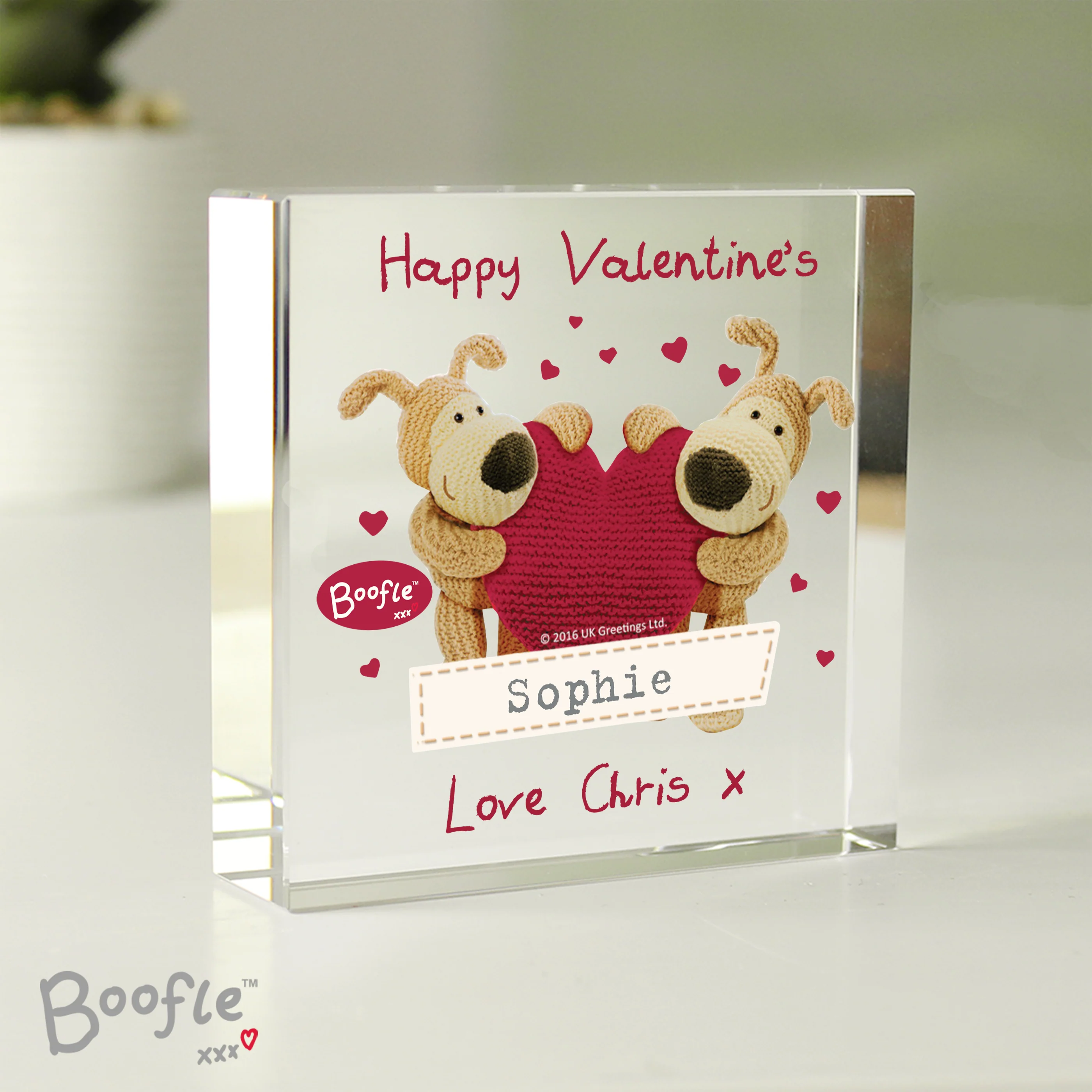 Personalised Boofle Shared Heart Crystal Token - Image 3