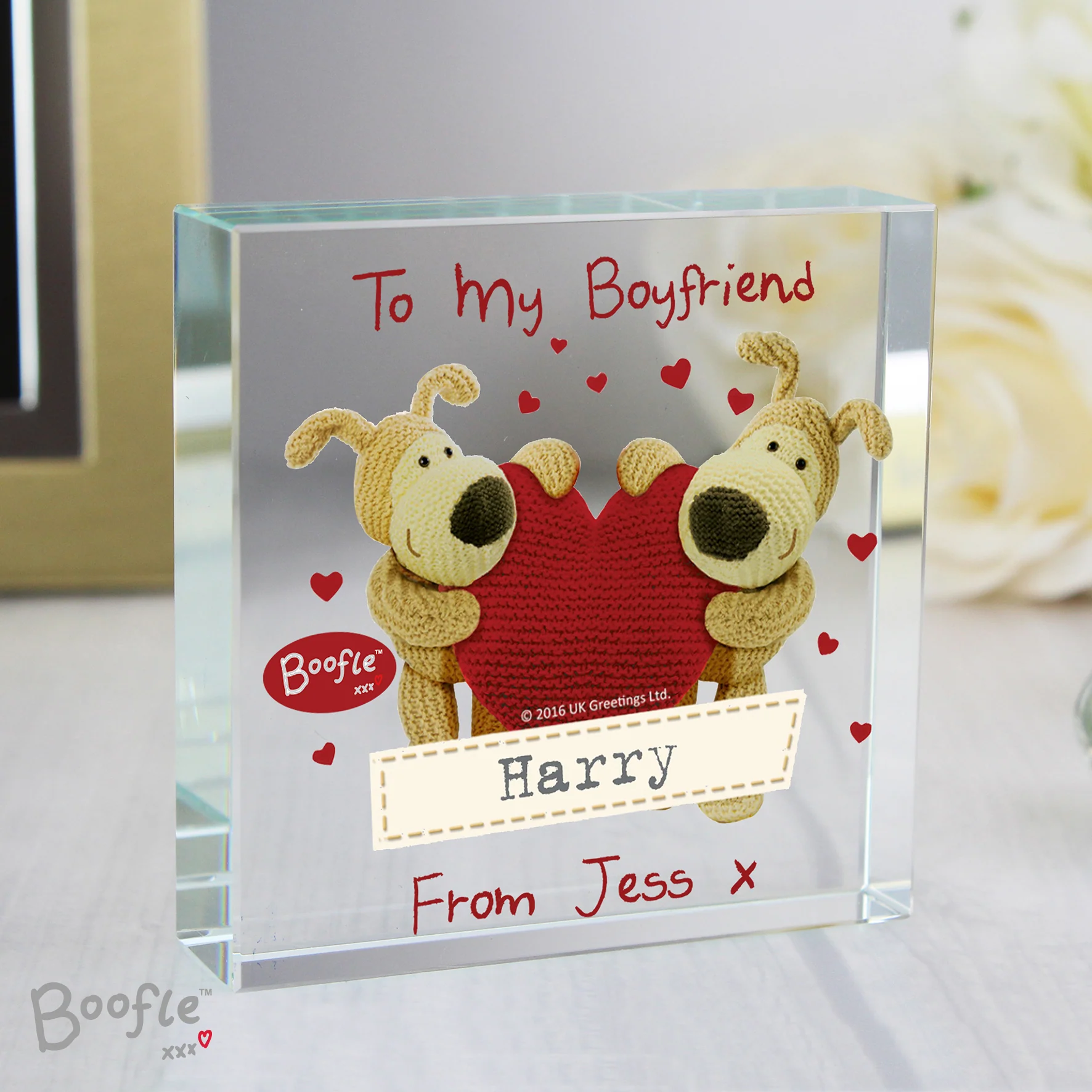 Personalised Boofle Shared Heart Crystal Token - Image 4