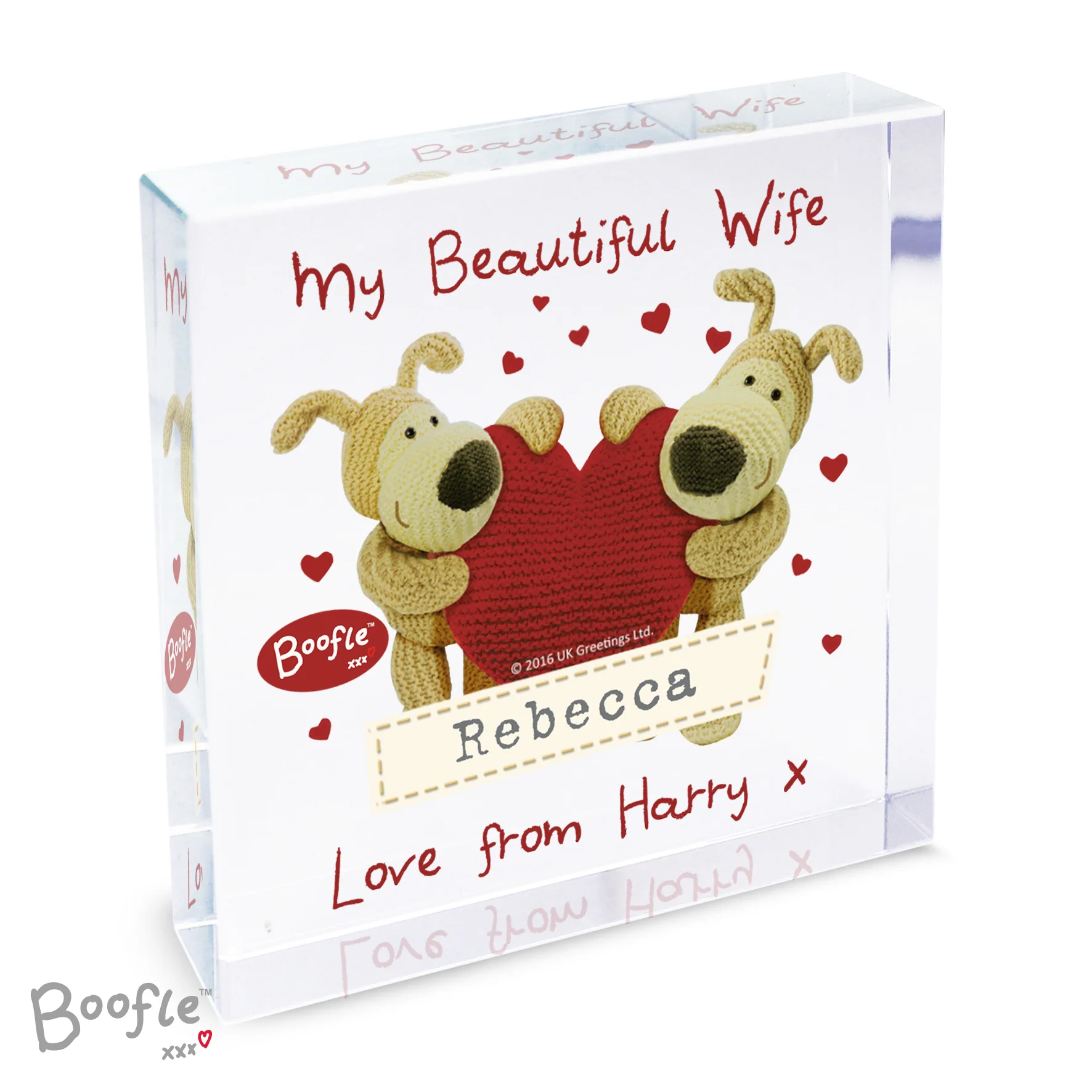 Personalised Boofle Shared Heart Crystal Token - Image 5