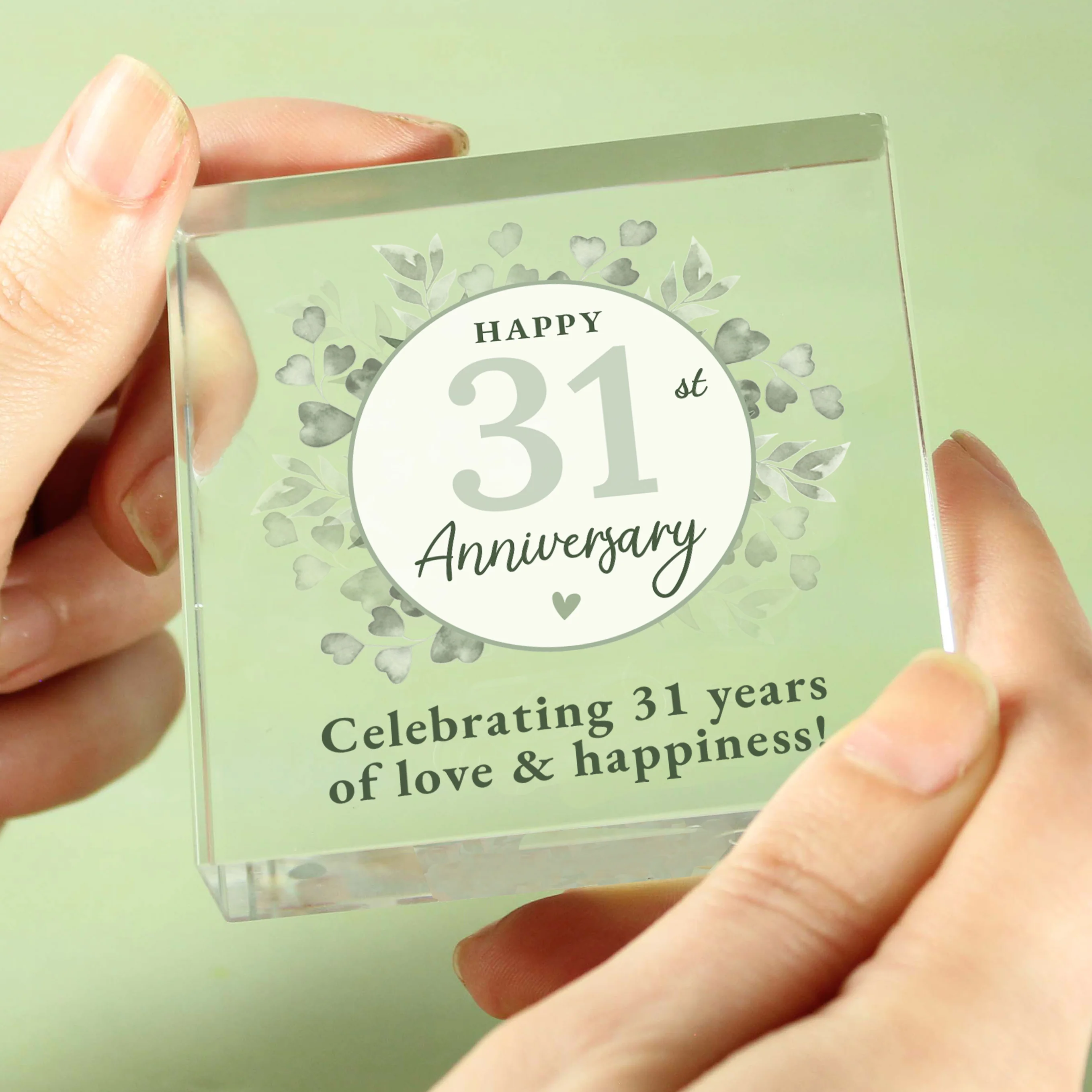 Personalised Botanical Anniversary Crystal Token - Image 2