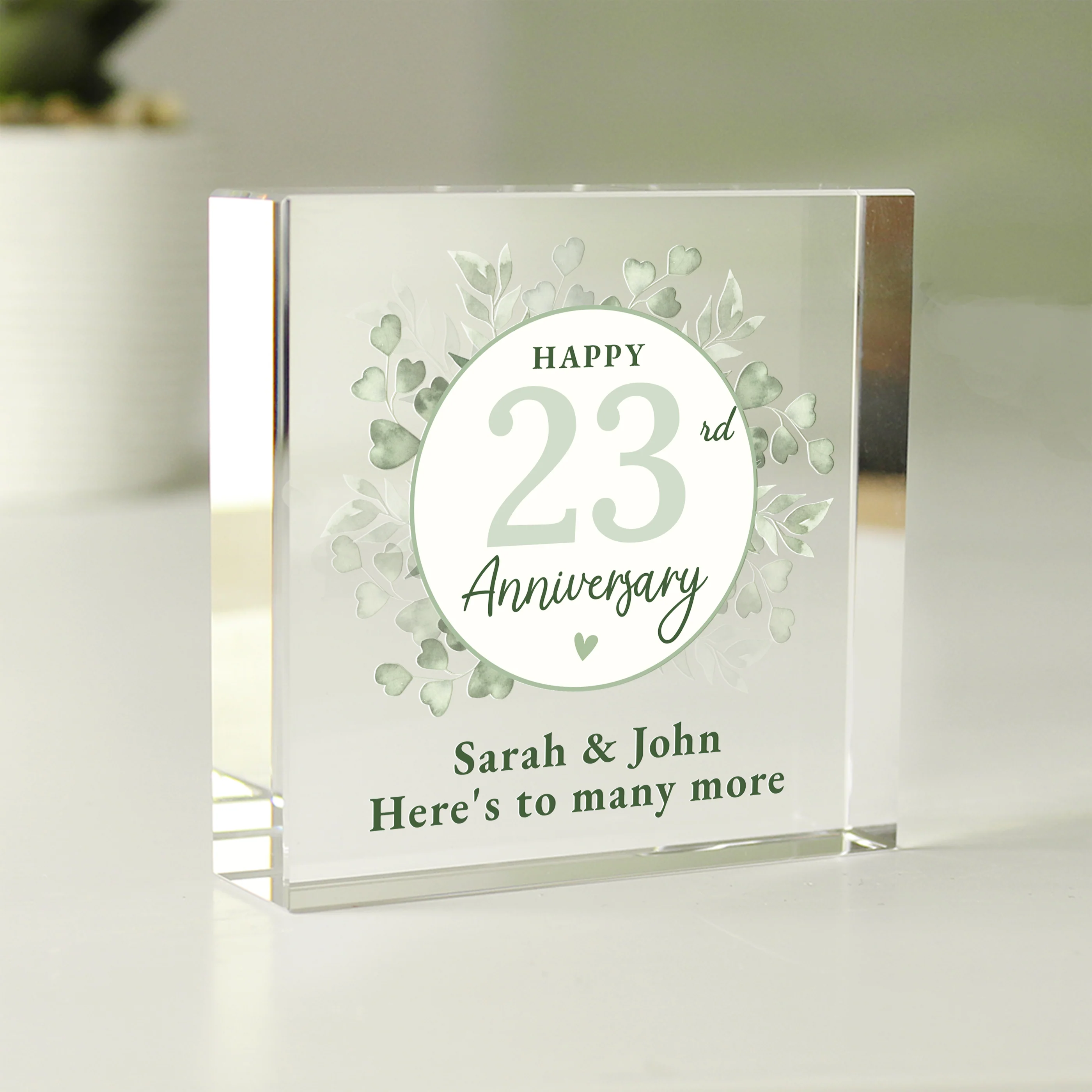 Personalised Botanical Anniversary Crystal Token - Image 3