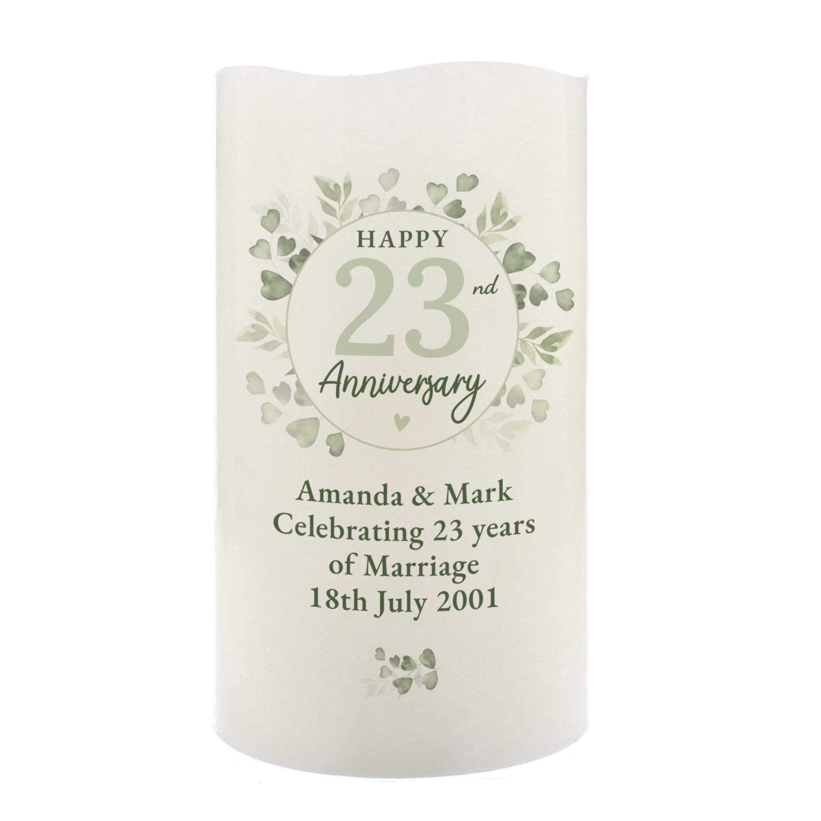 Personalised Botanical Anniversary LED Candle - Image 4
