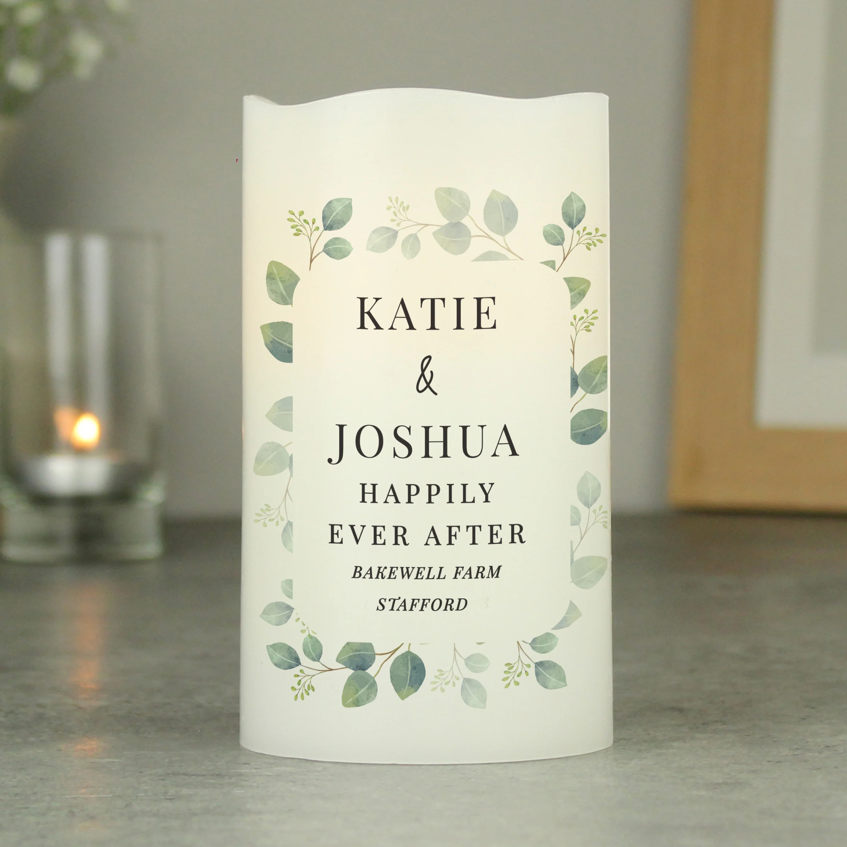 Personalised Botanical LED Candle