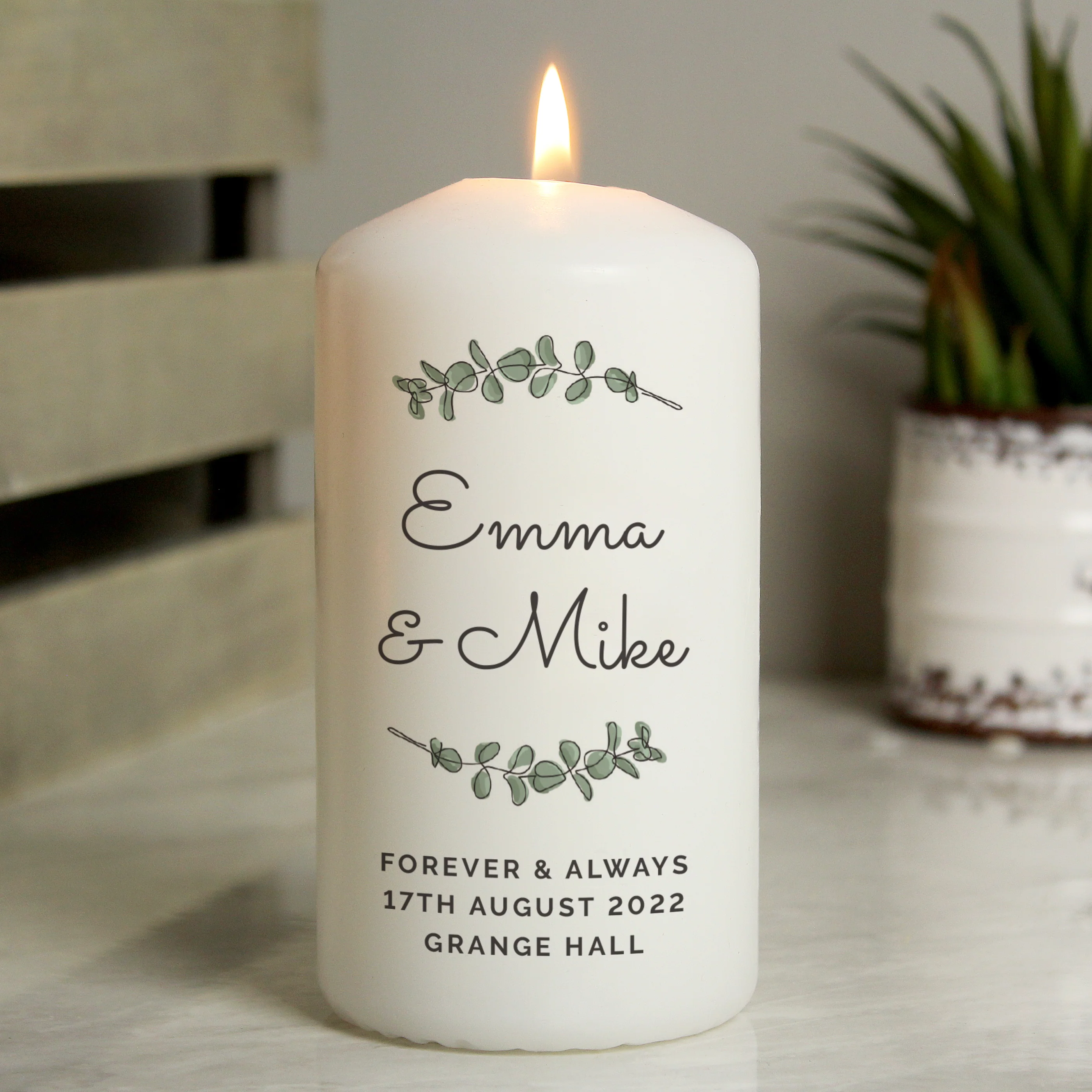 Personalised Botanical Pillar Candle - Image 2