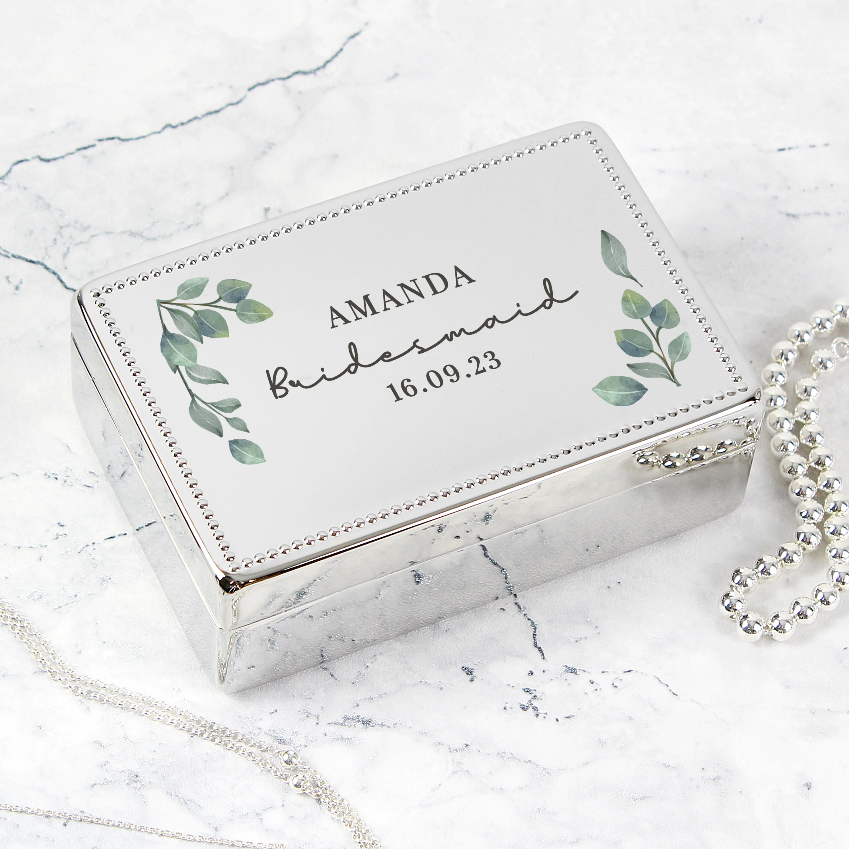 Personalised Botanical Rectangular Jewellery Box - Image 6