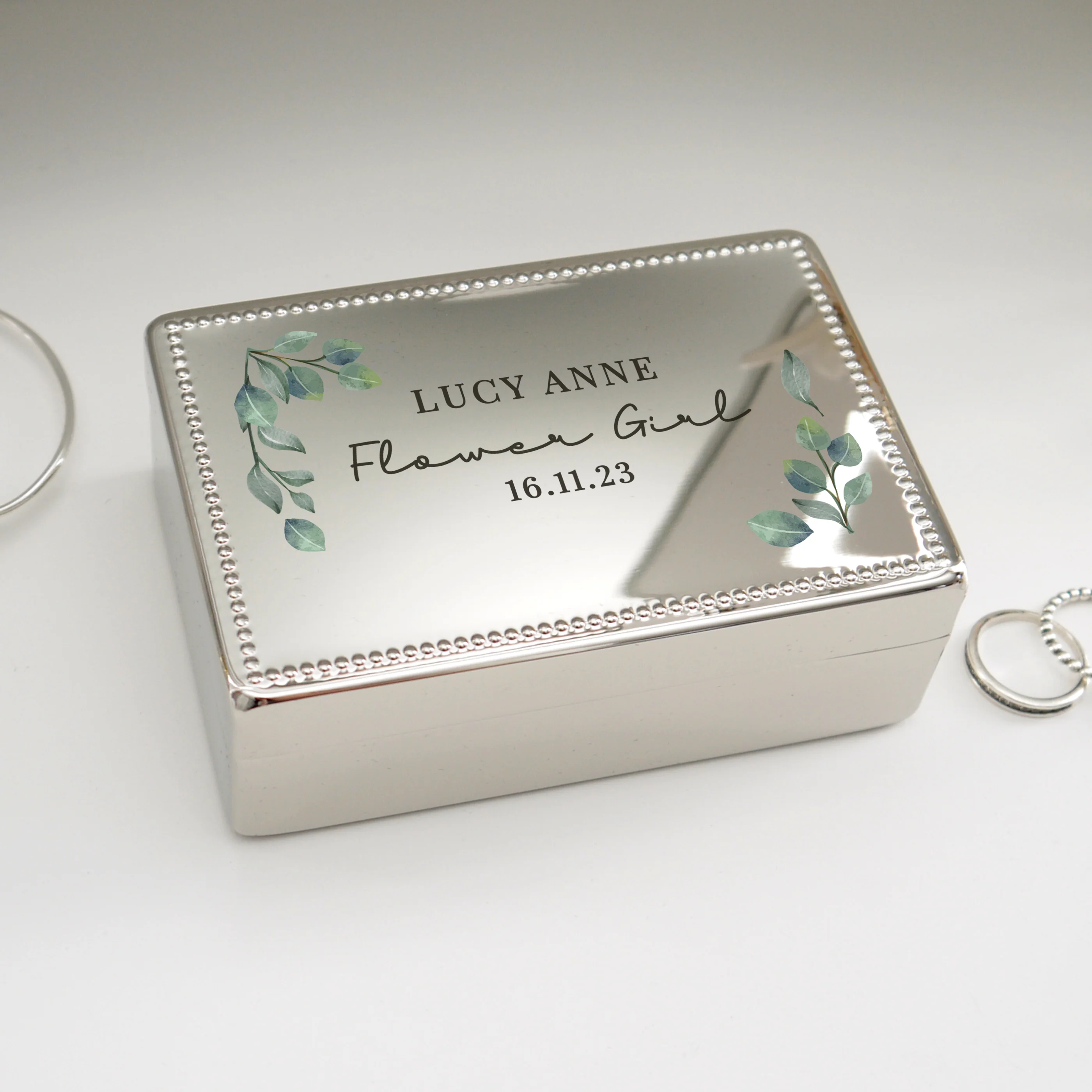 Personalised Botanical Rectangular Jewellery Box - Image 9