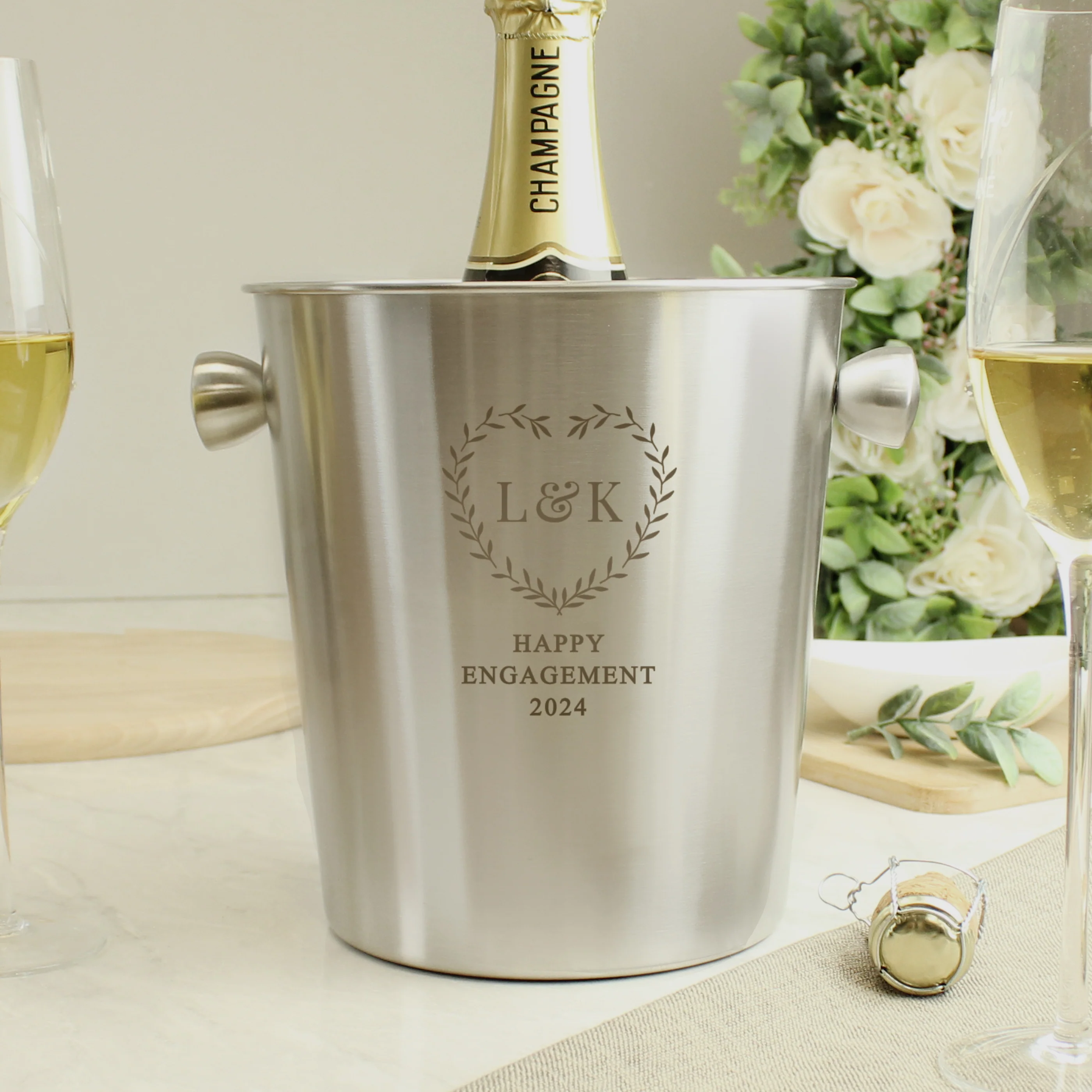 Personalised Botanical Stainless Steel Ice Bucket - Image 3