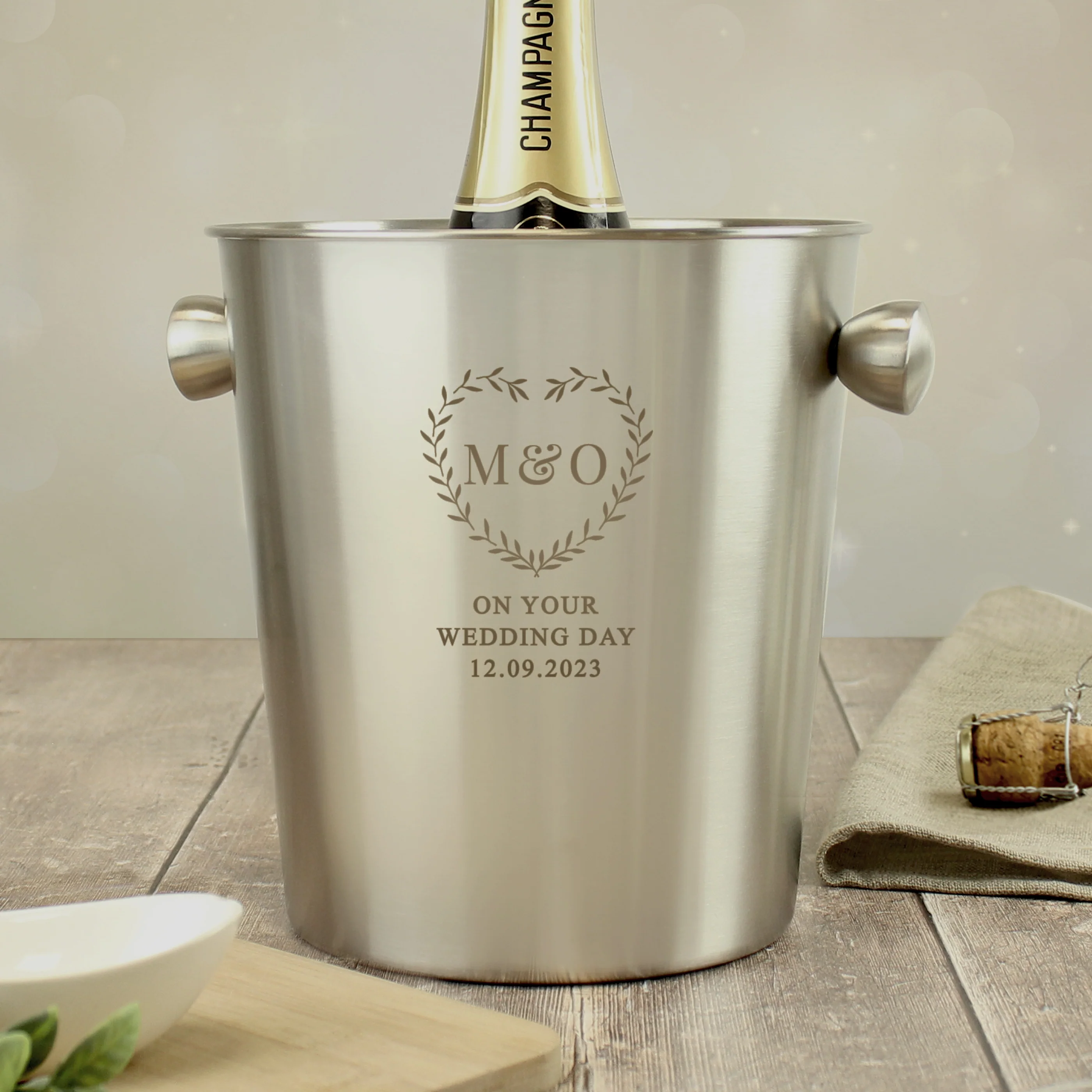 Personalised Botanical Stainless Steel Ice Bucket - Image 4