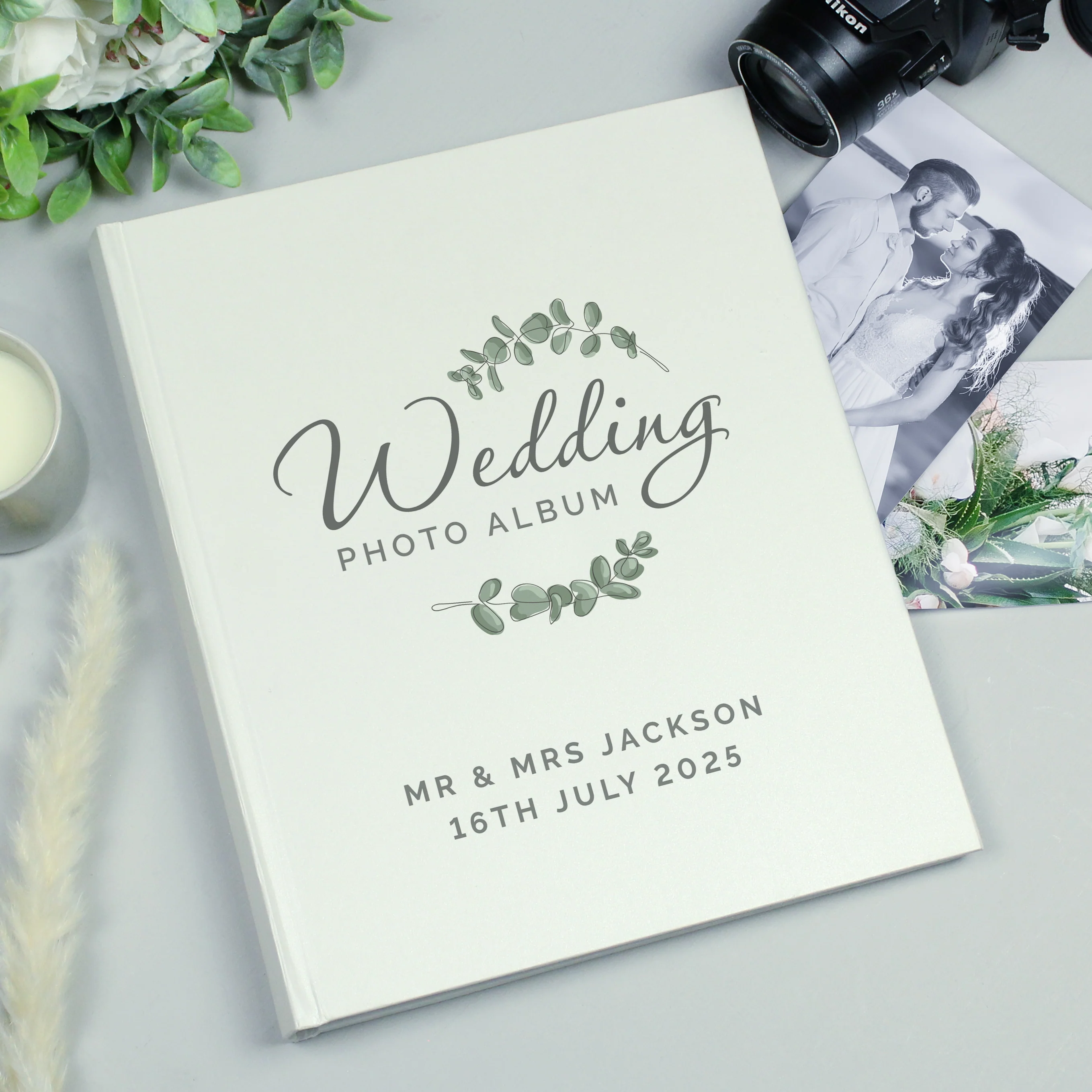 Personalised Botanical Traditional Wedding Photo Album - Image 3