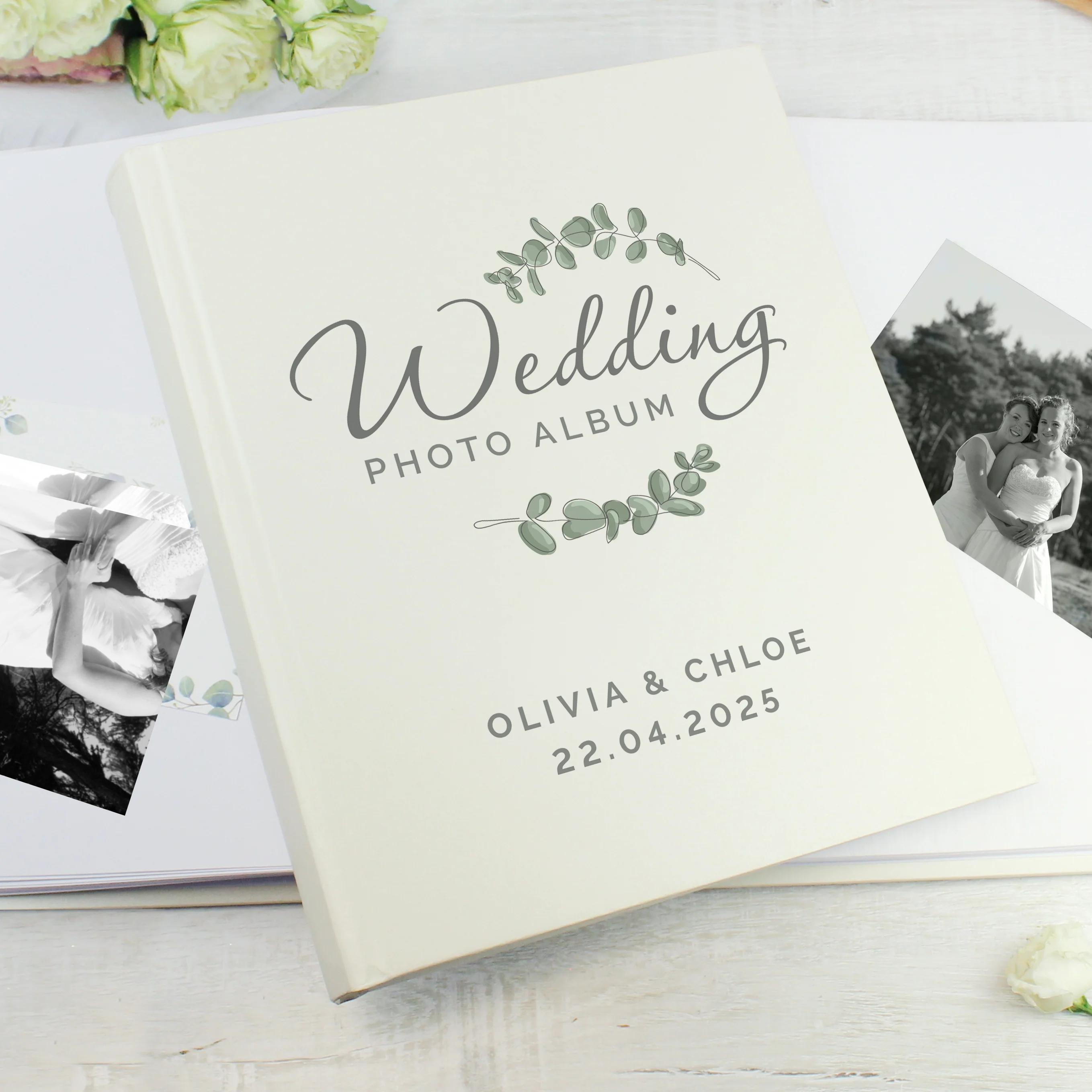 Personalised Botanical Traditional Wedding Photo Album - Image 4