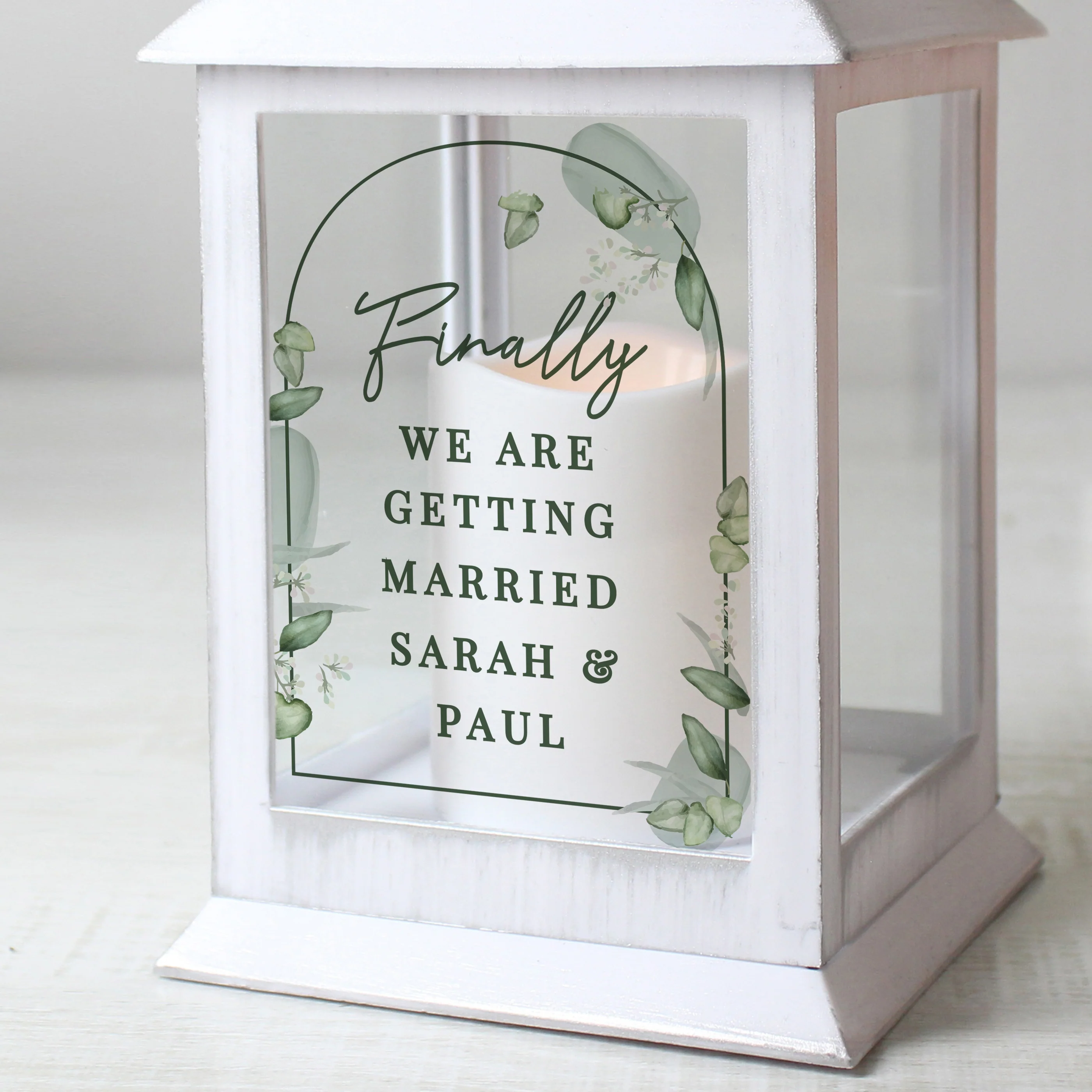 Personalised Botanical Wedding Lantern - Image 2