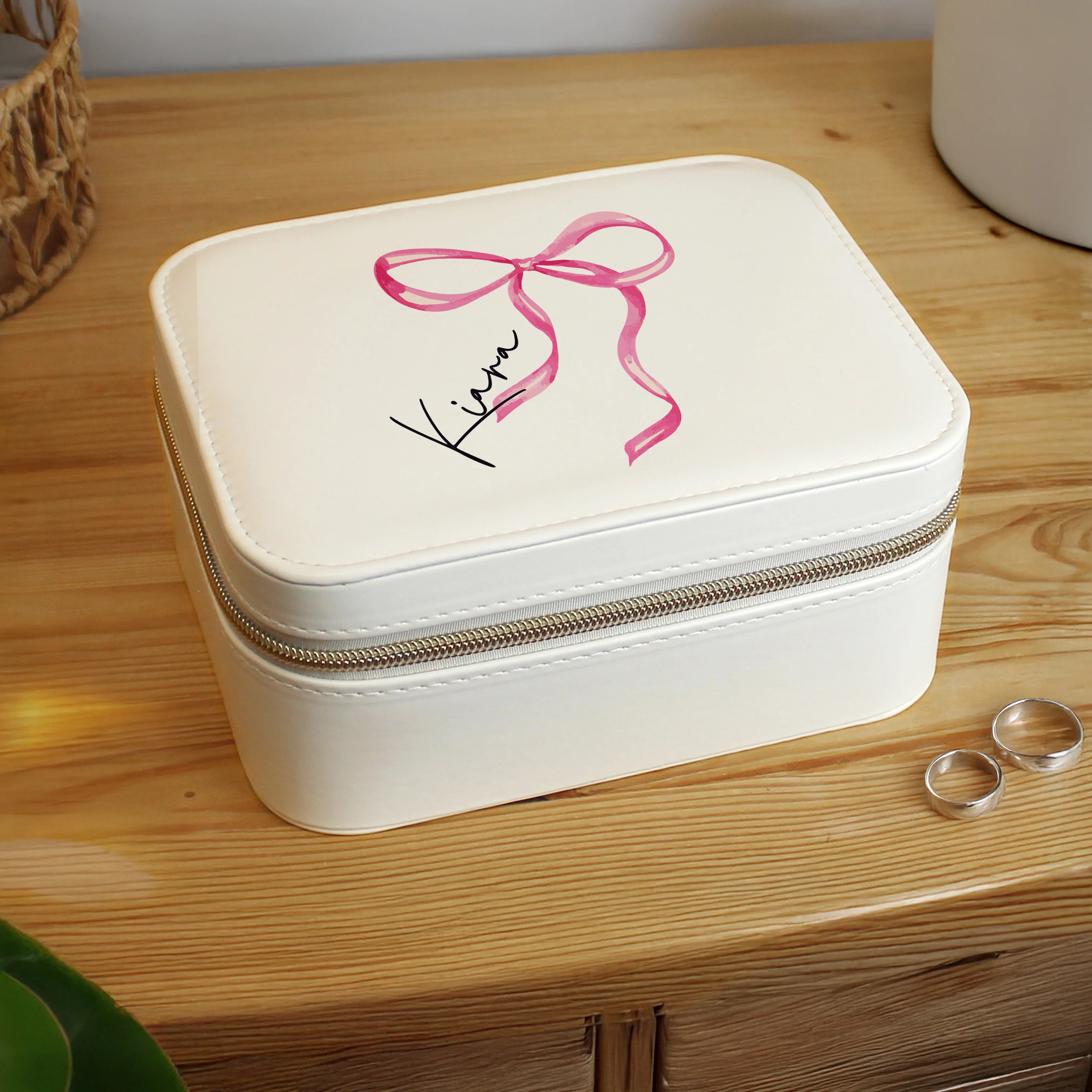 Personalised Bow Travel Jewellery Box - Image 3