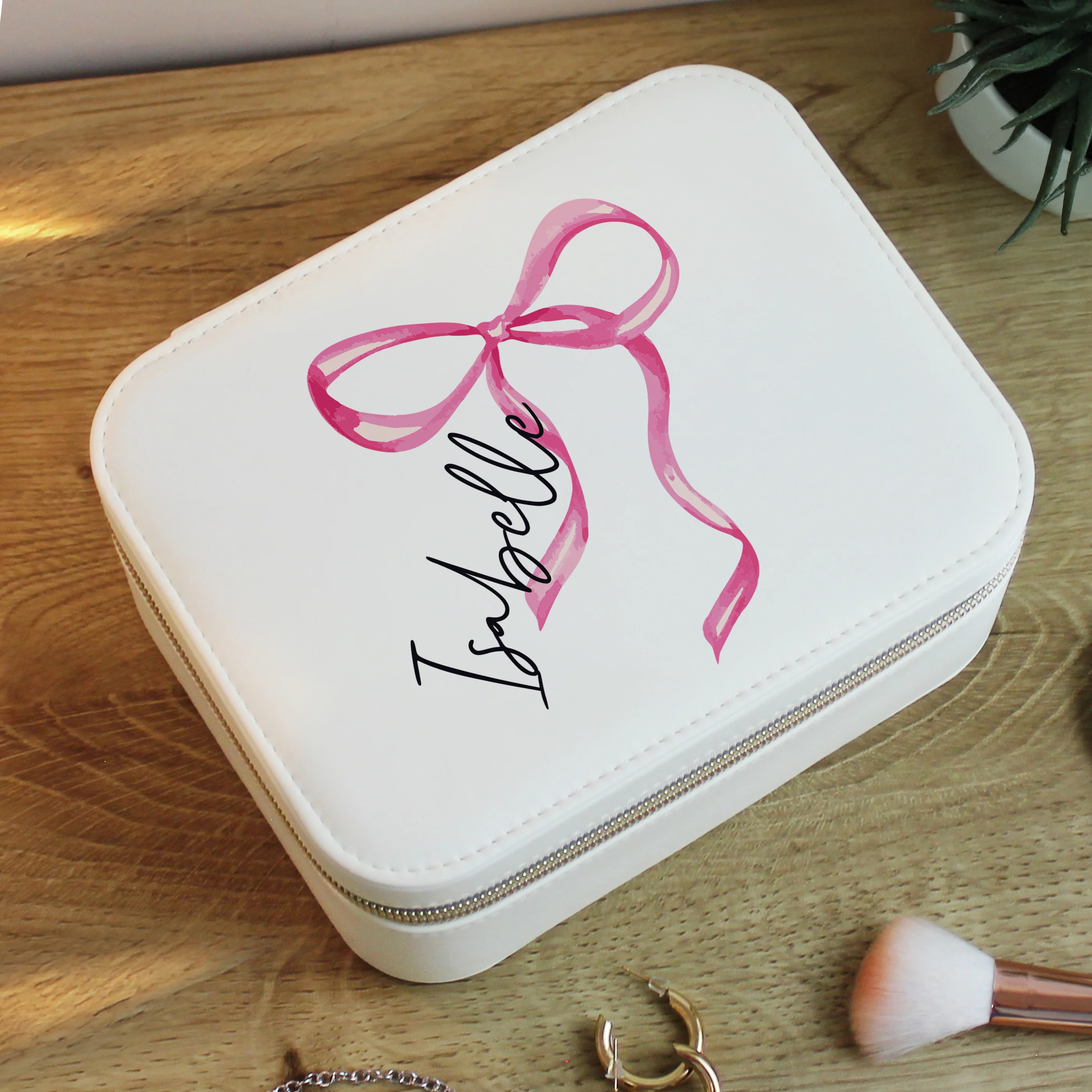 Personalised Bow Travel Jewellery Box - Image 7