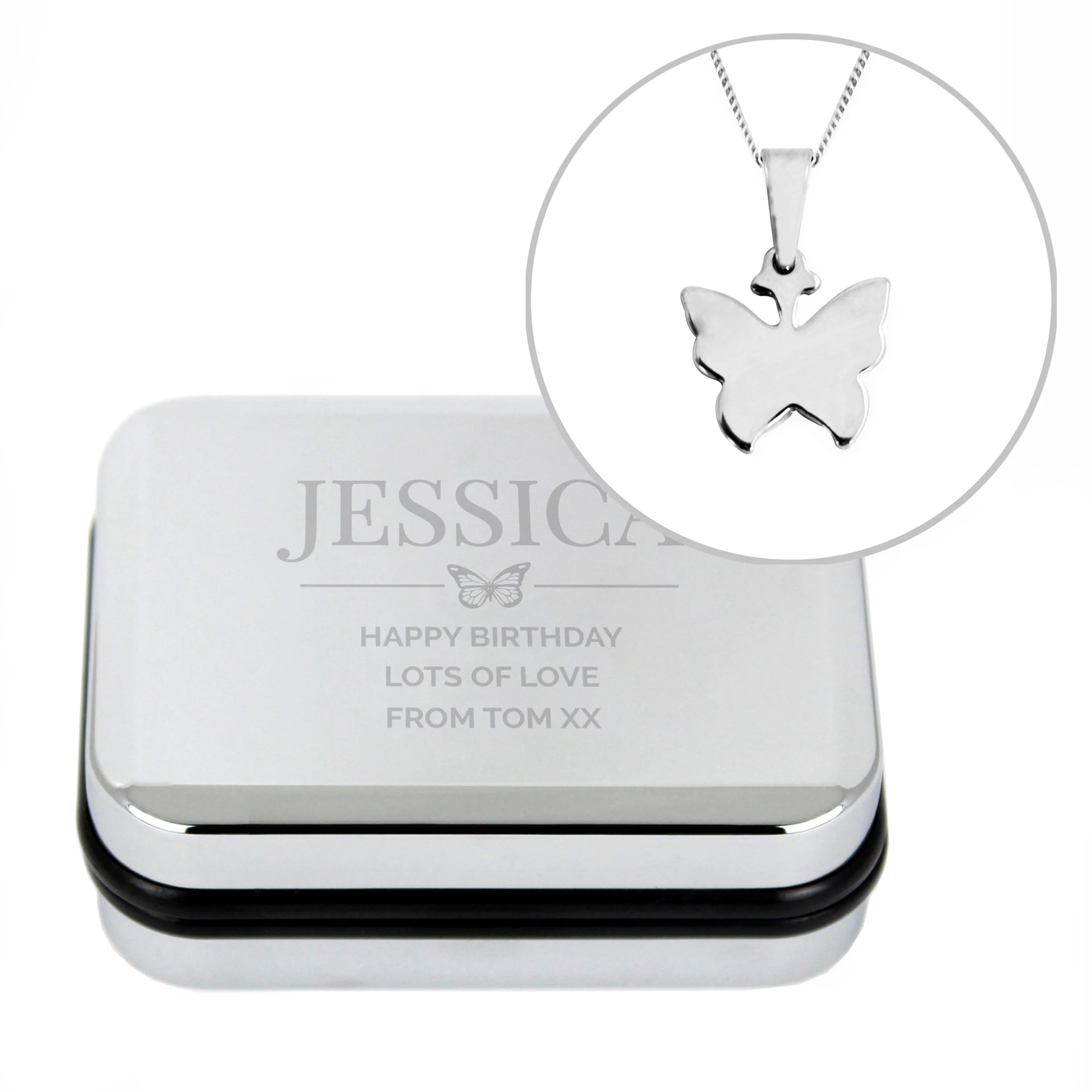 Personalised Box and Butterfly Necklace - Image 8