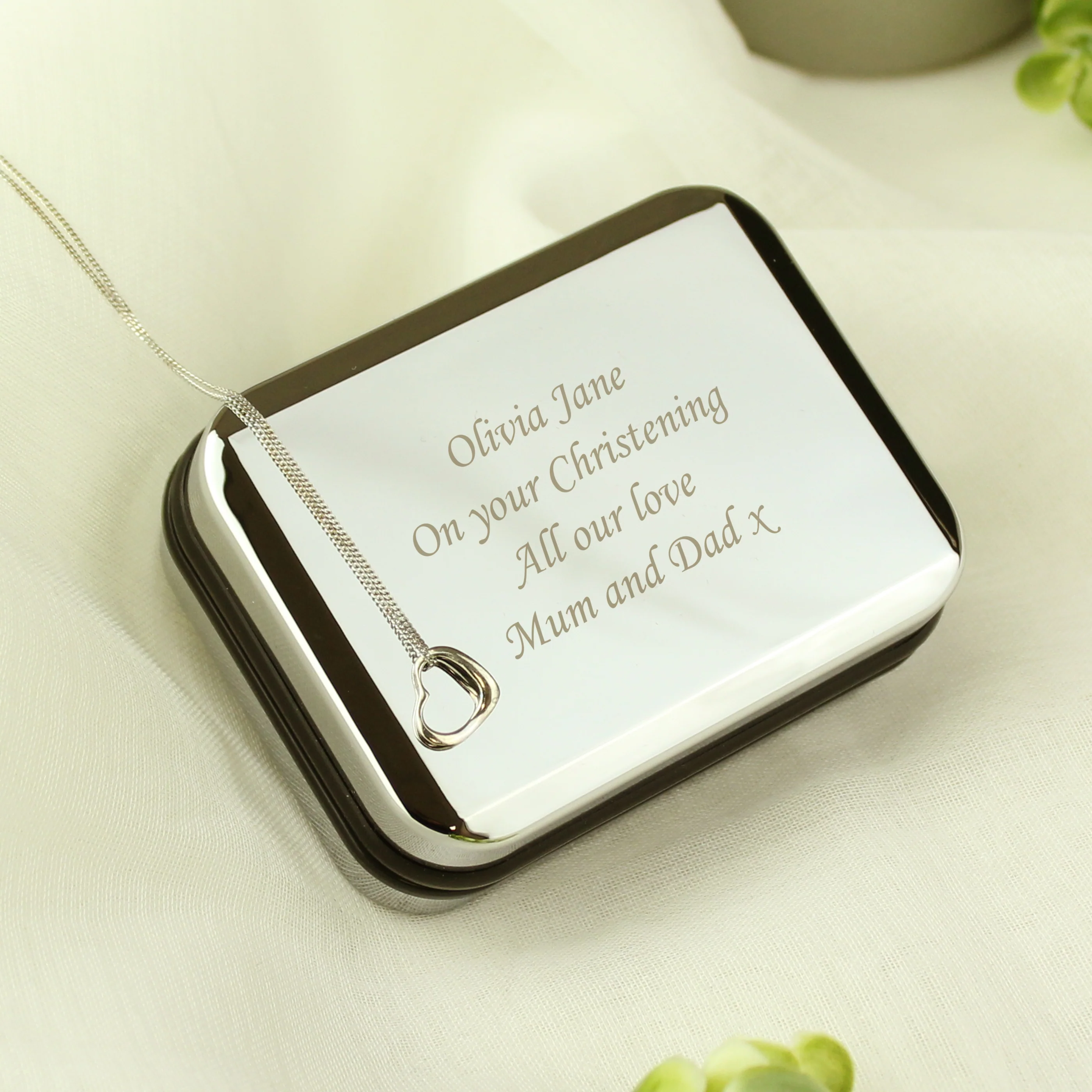 Personalised Box With Sterling Silver Heart Necklace - Image 6