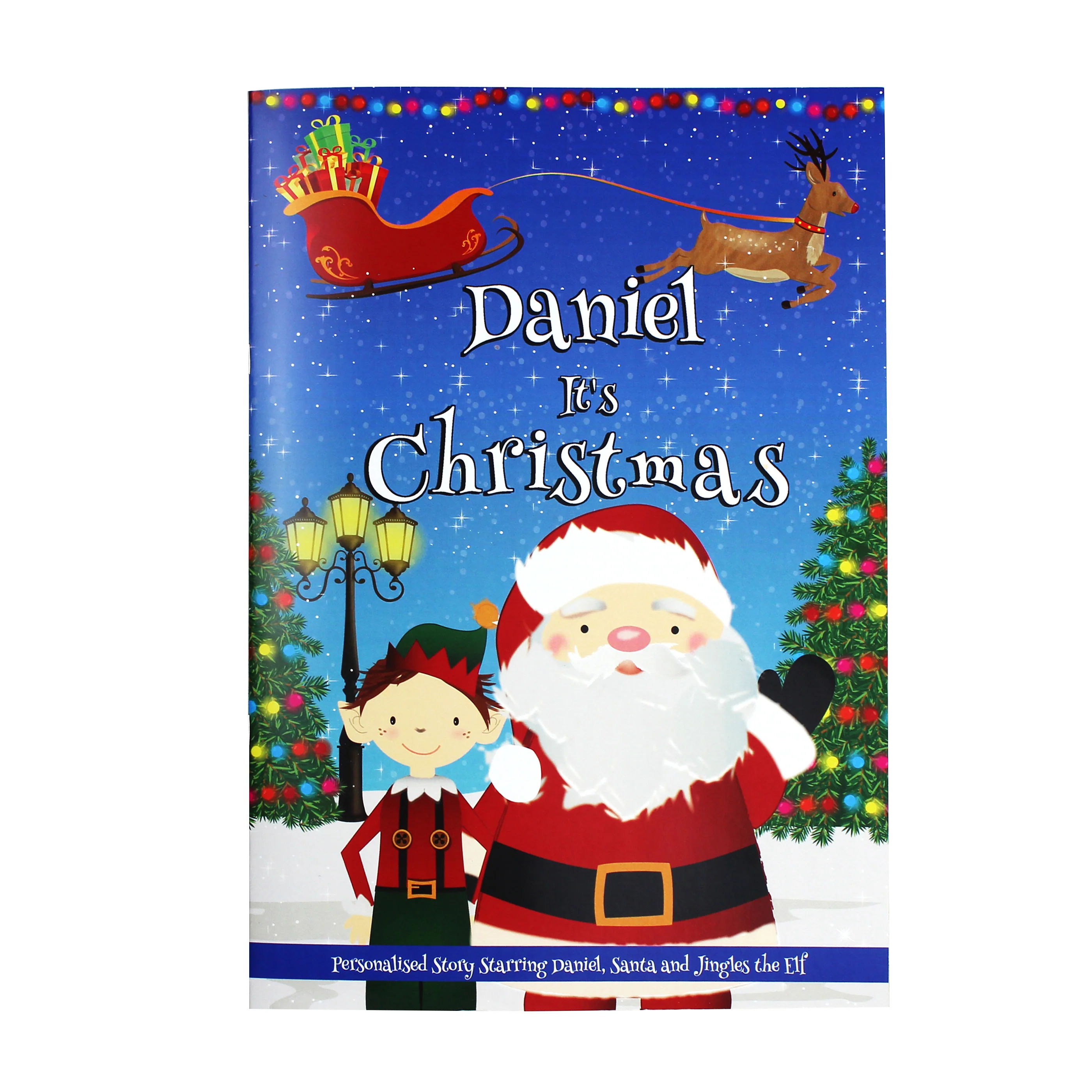 Personalised Boys ""It's Christmas"" Story Book, Featuring Santa and his Elf Jingles - Image 2