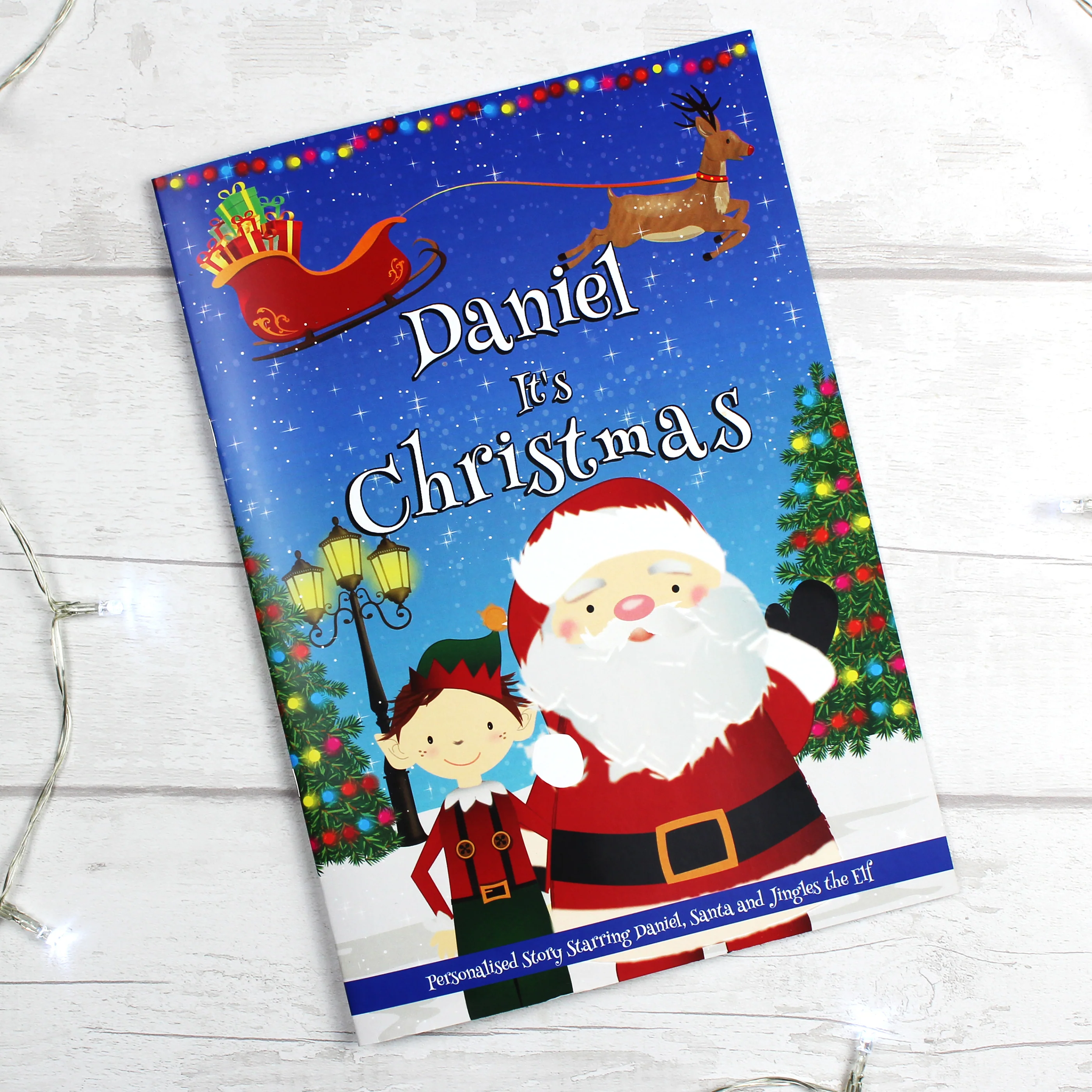 Personalised Boys ""It's Christmas"" Story Book, Featuring Santa and his Elf Jingles - Image 3