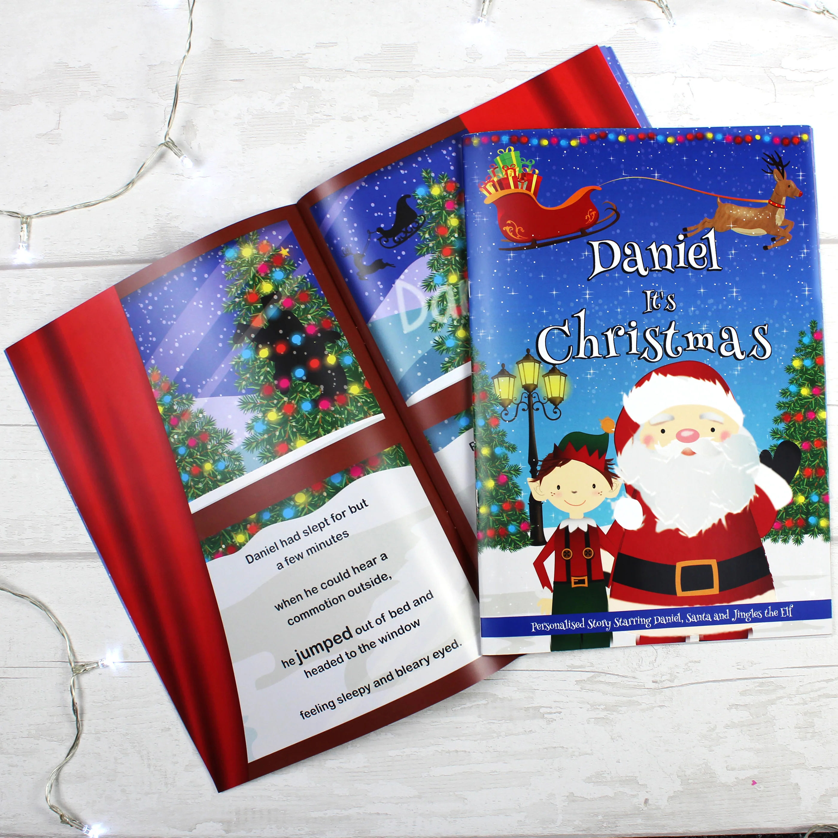 Personalised Boys ""It's Christmas"" Story Book, Featuring Santa and his Elf Jingles - Image 4