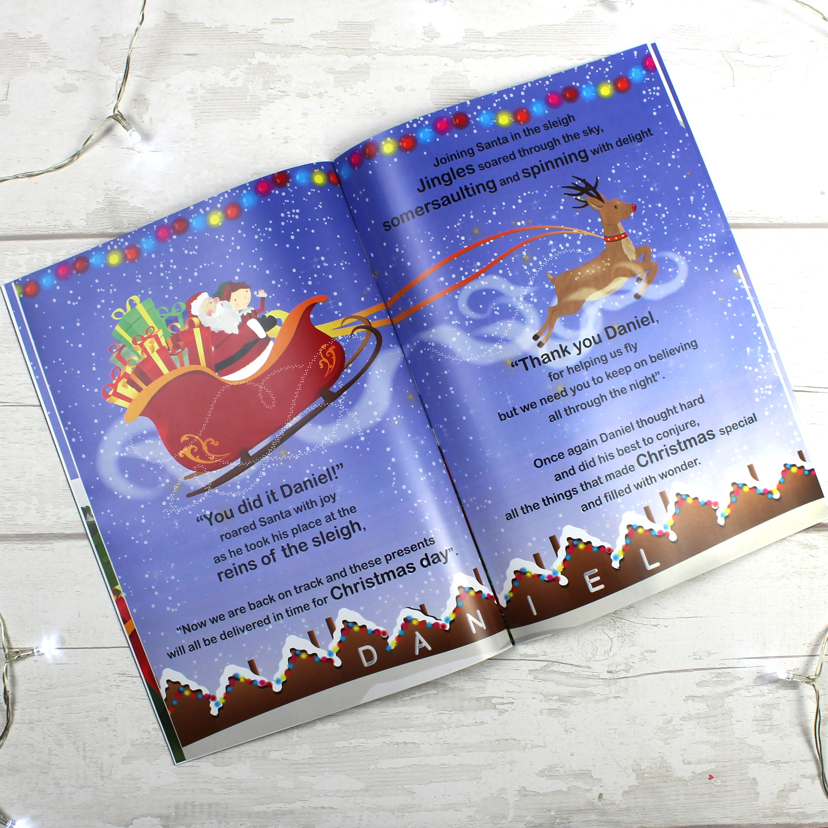 Personalised Boys ""It's Christmas"" Story Book, Featuring Santa and his Elf Jingles - Image 5