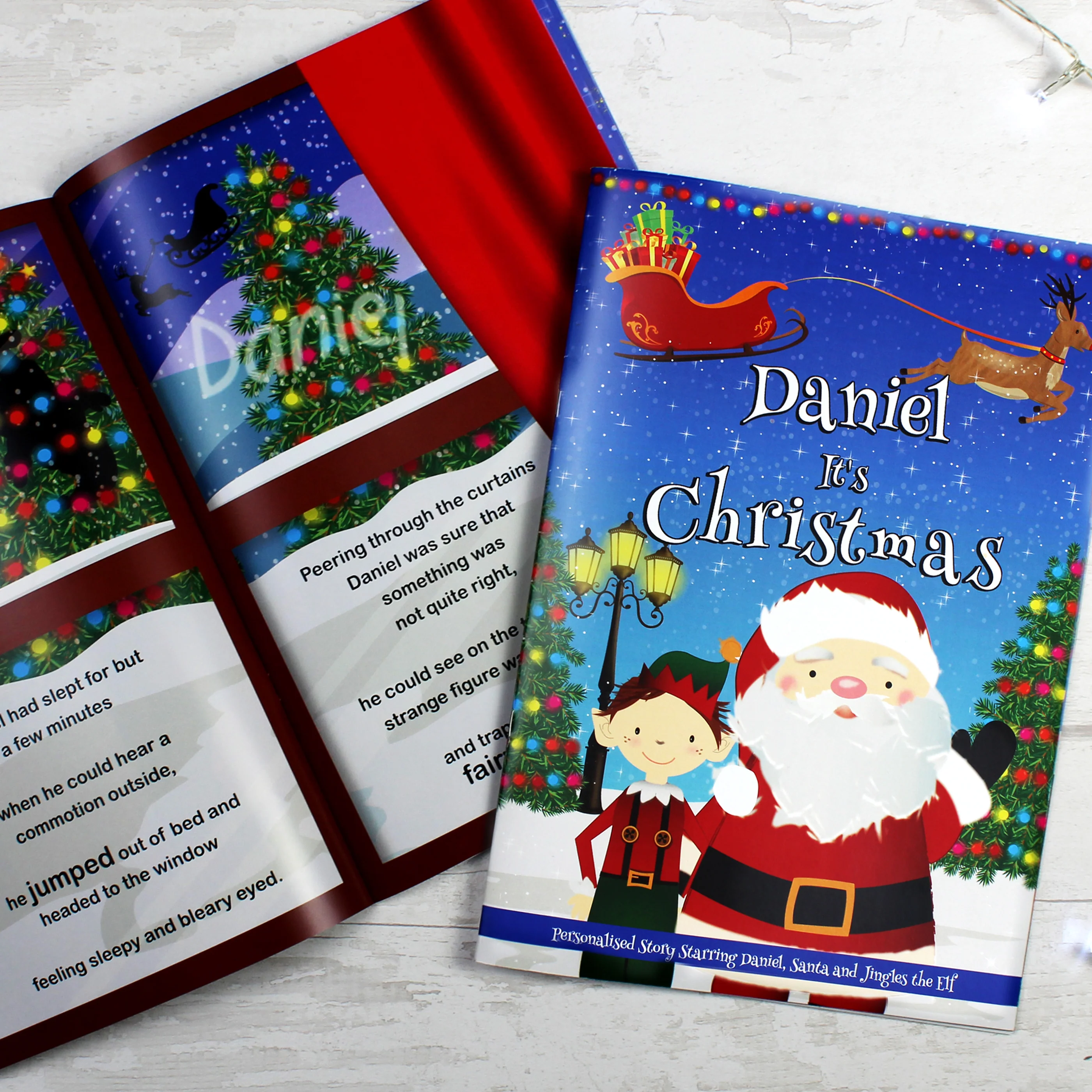 Personalised Boys ""It's Christmas"" Story Book, Featuring Santa and his Elf Jingles - Image 7