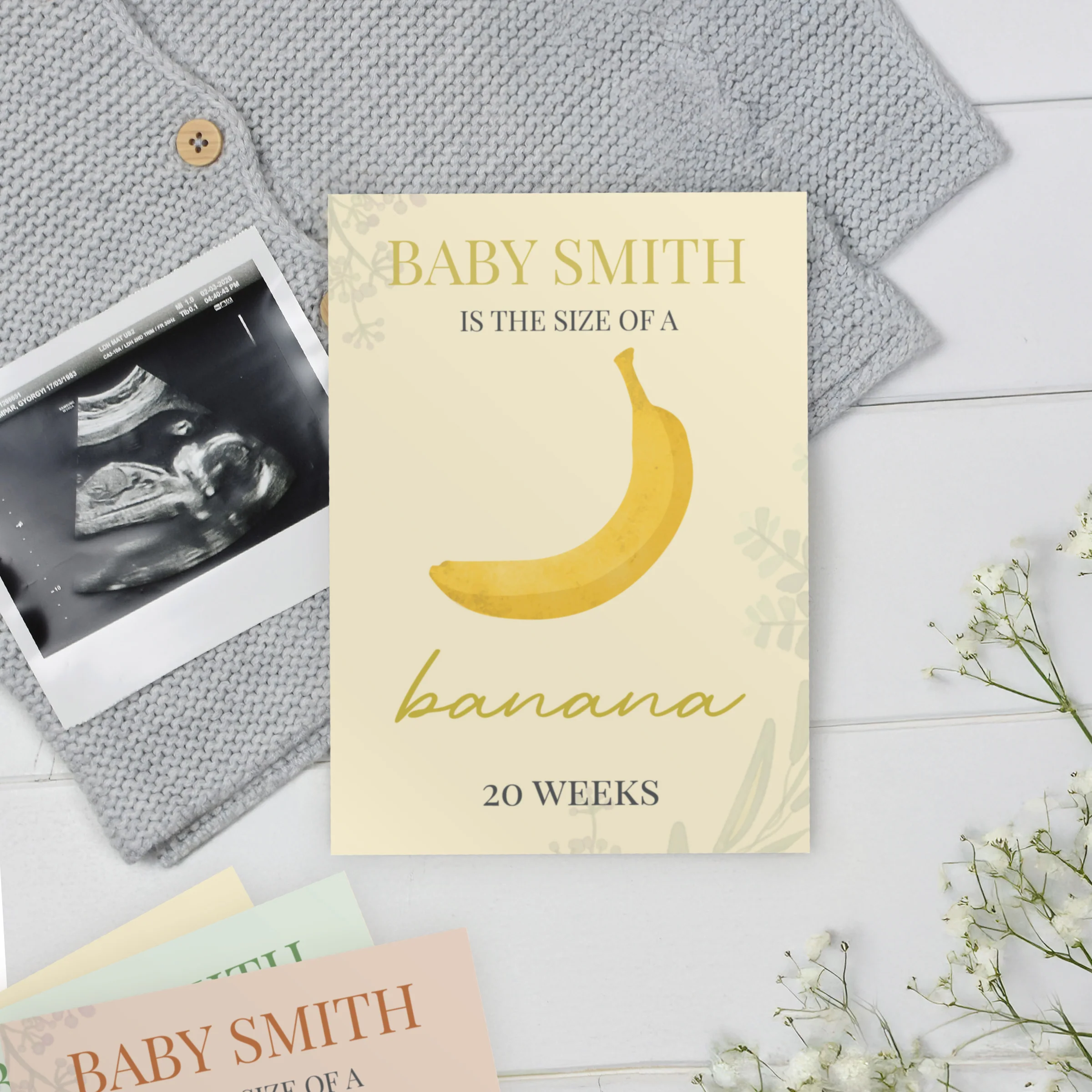 Personalised Bump to Baby Pregnancy Milestone Cards - Image 2