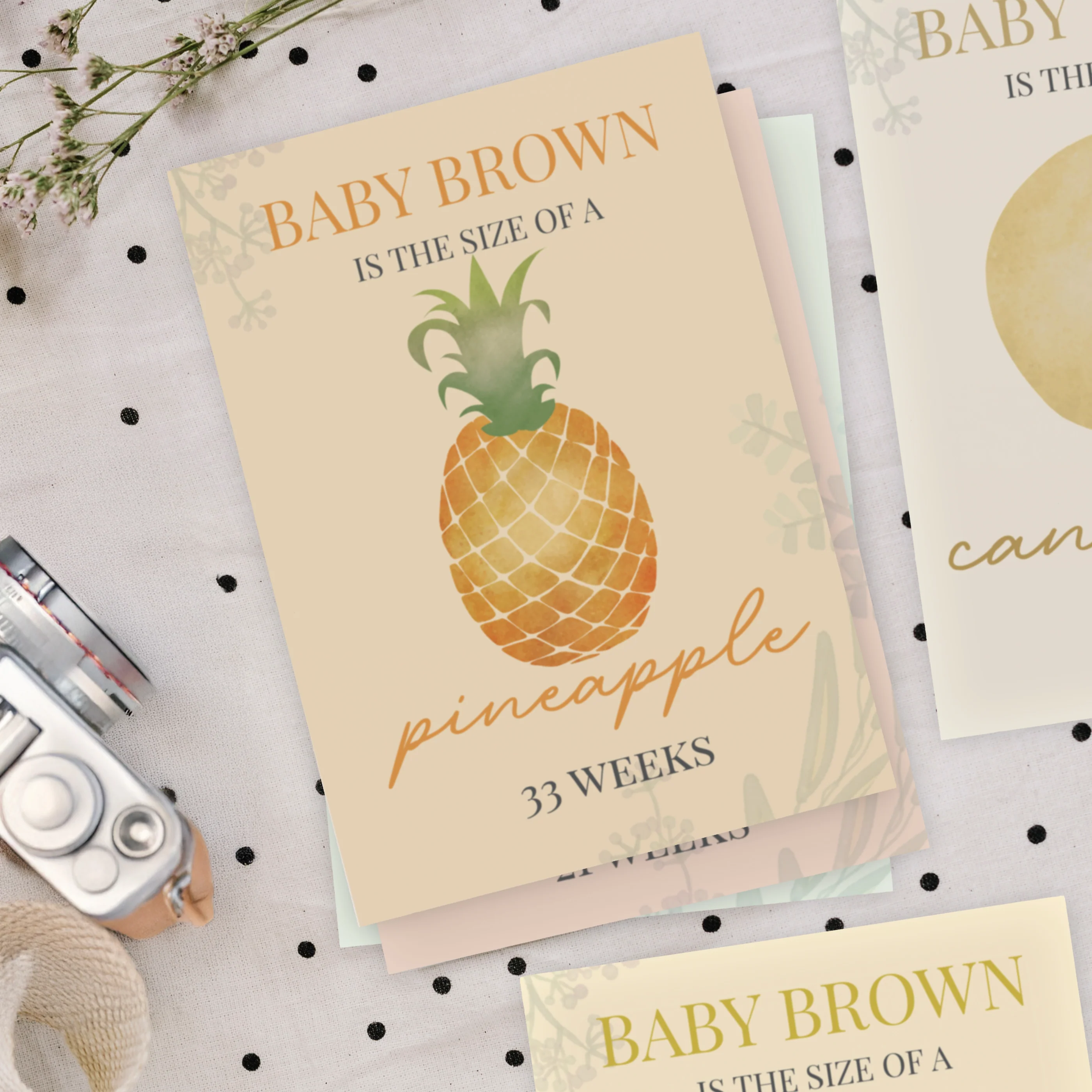 Personalised Bump to Baby Pregnancy Milestone Cards - Image 4