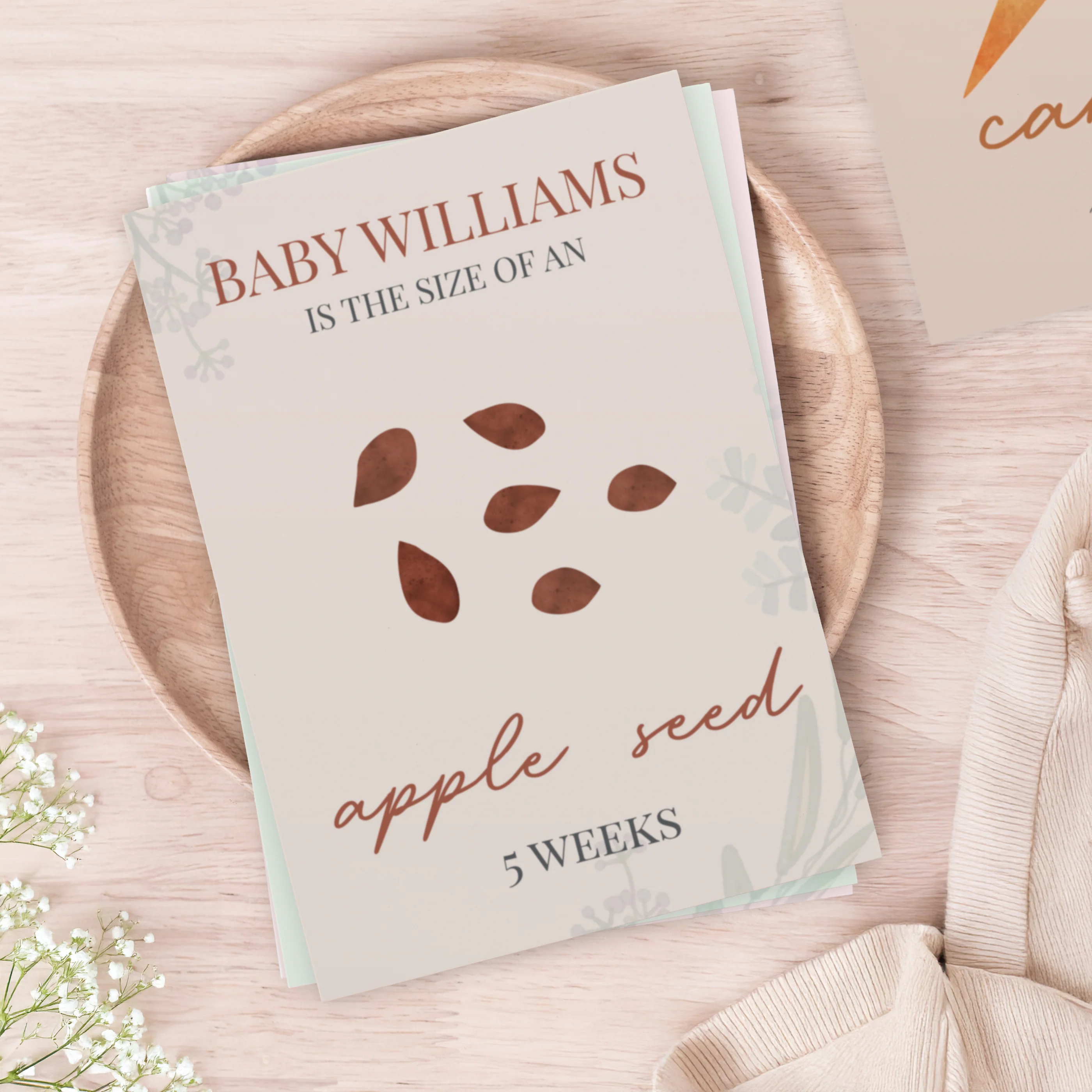 Personalised Bump to Baby Pregnancy Milestone Cards - Image 6