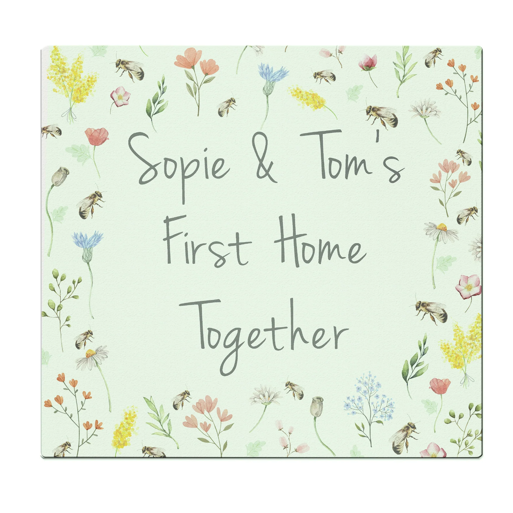 Personalised Busy Bee Glass Chopping Board/Worktop Saver - Image 5
