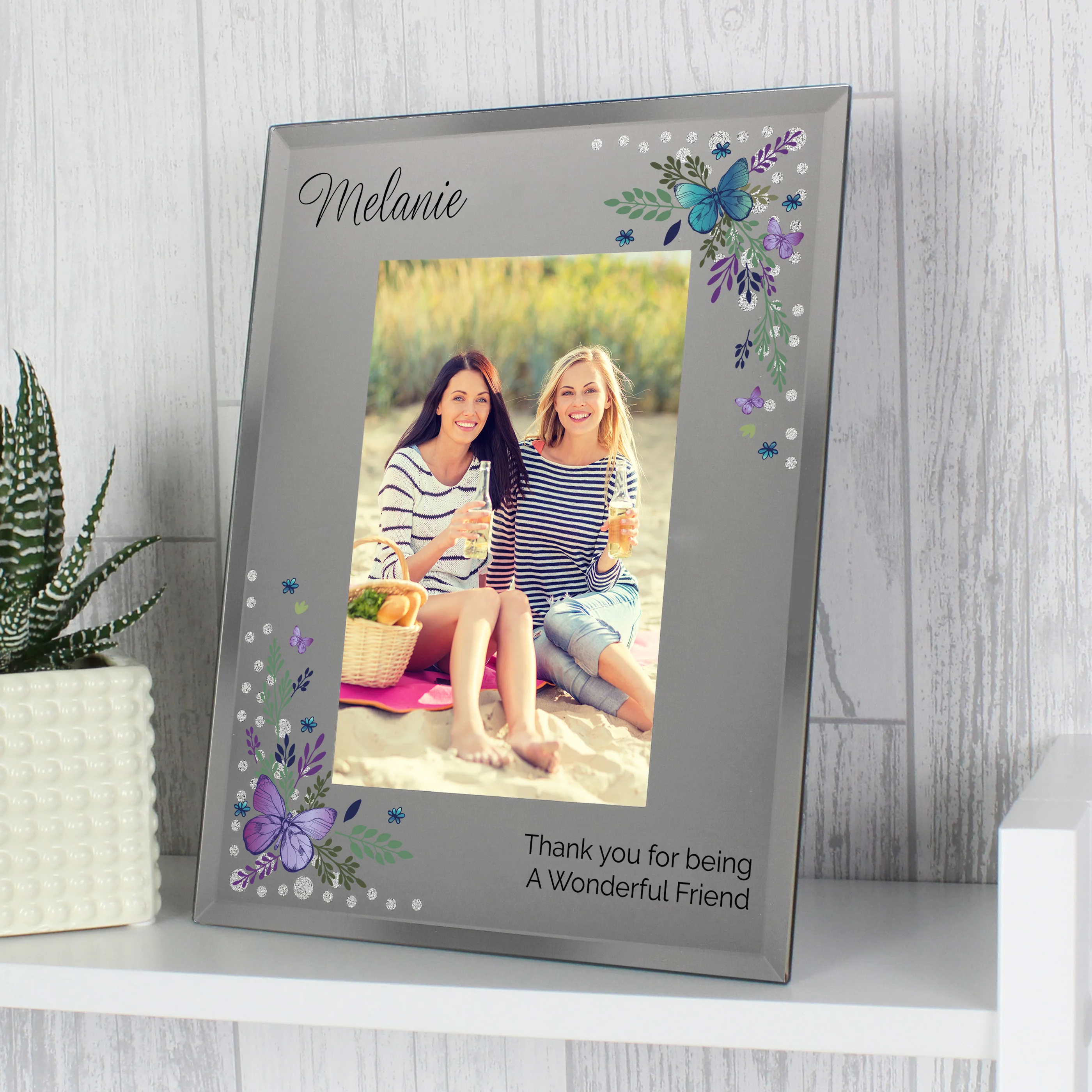 Personalised Butterfly 6x4 Diamante Glass Photo Frame - Image 5