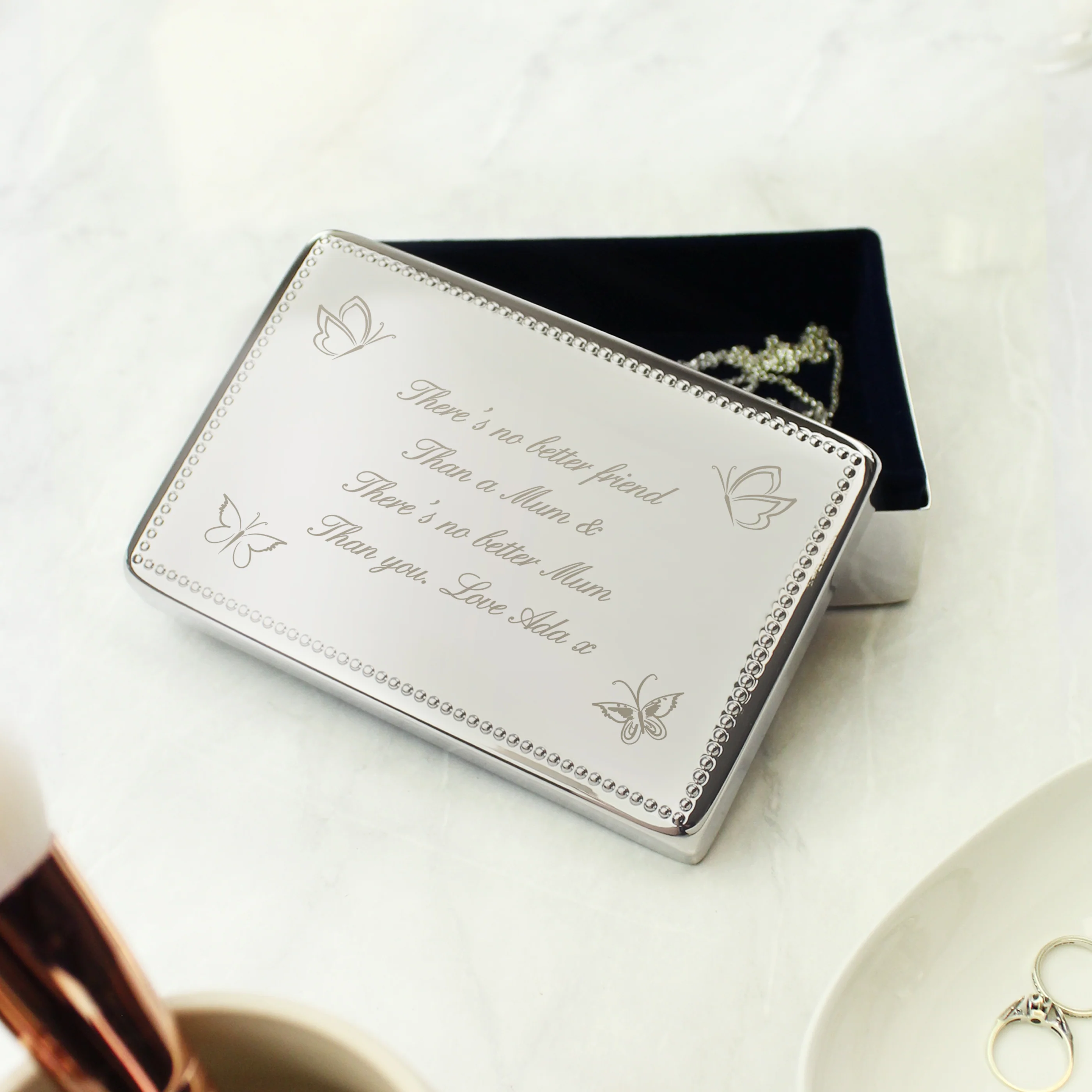 Personalised Butterfly Rectangular Jewellery Box - Image 3