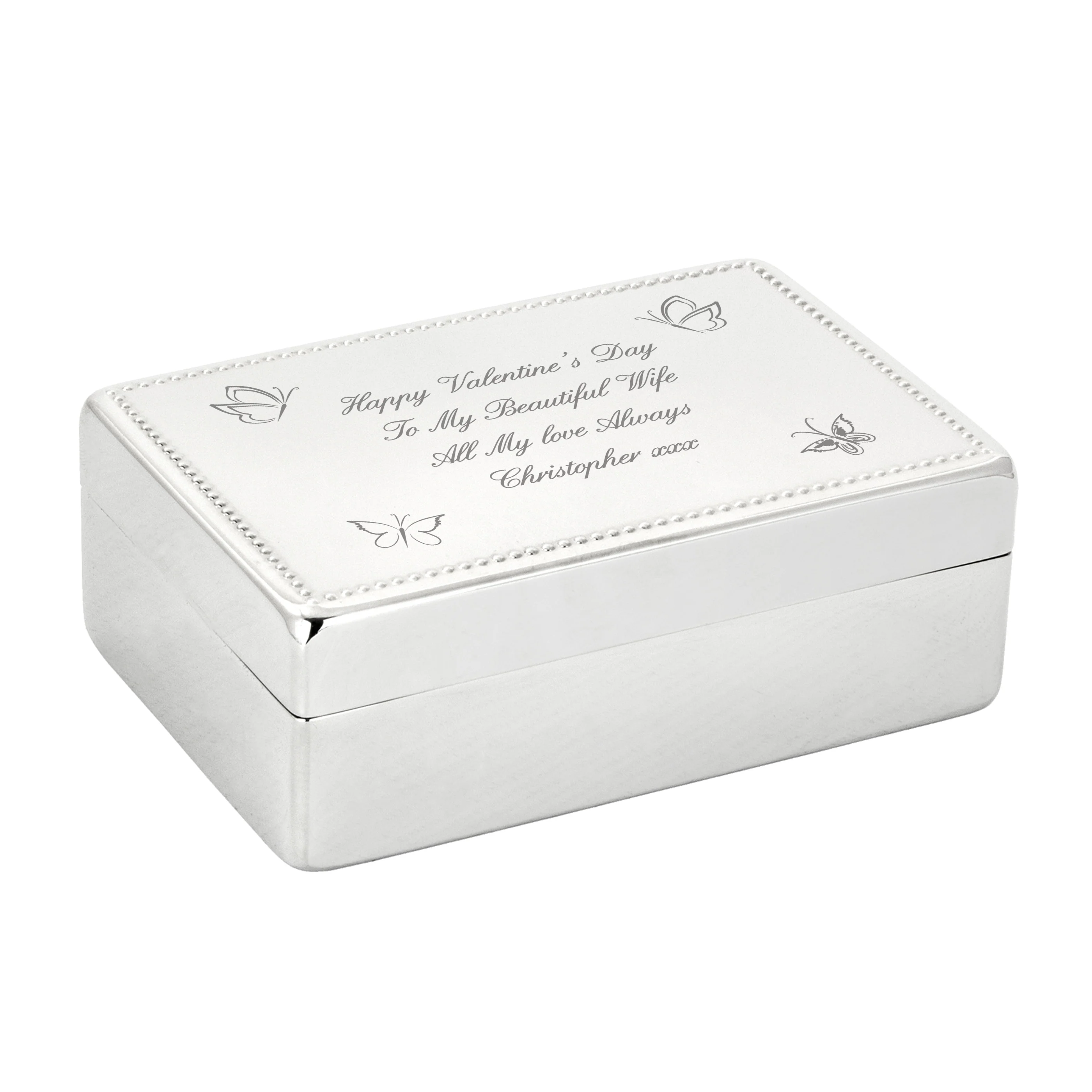 Personalised Butterfly Rectangular Jewellery Box - Image 5
