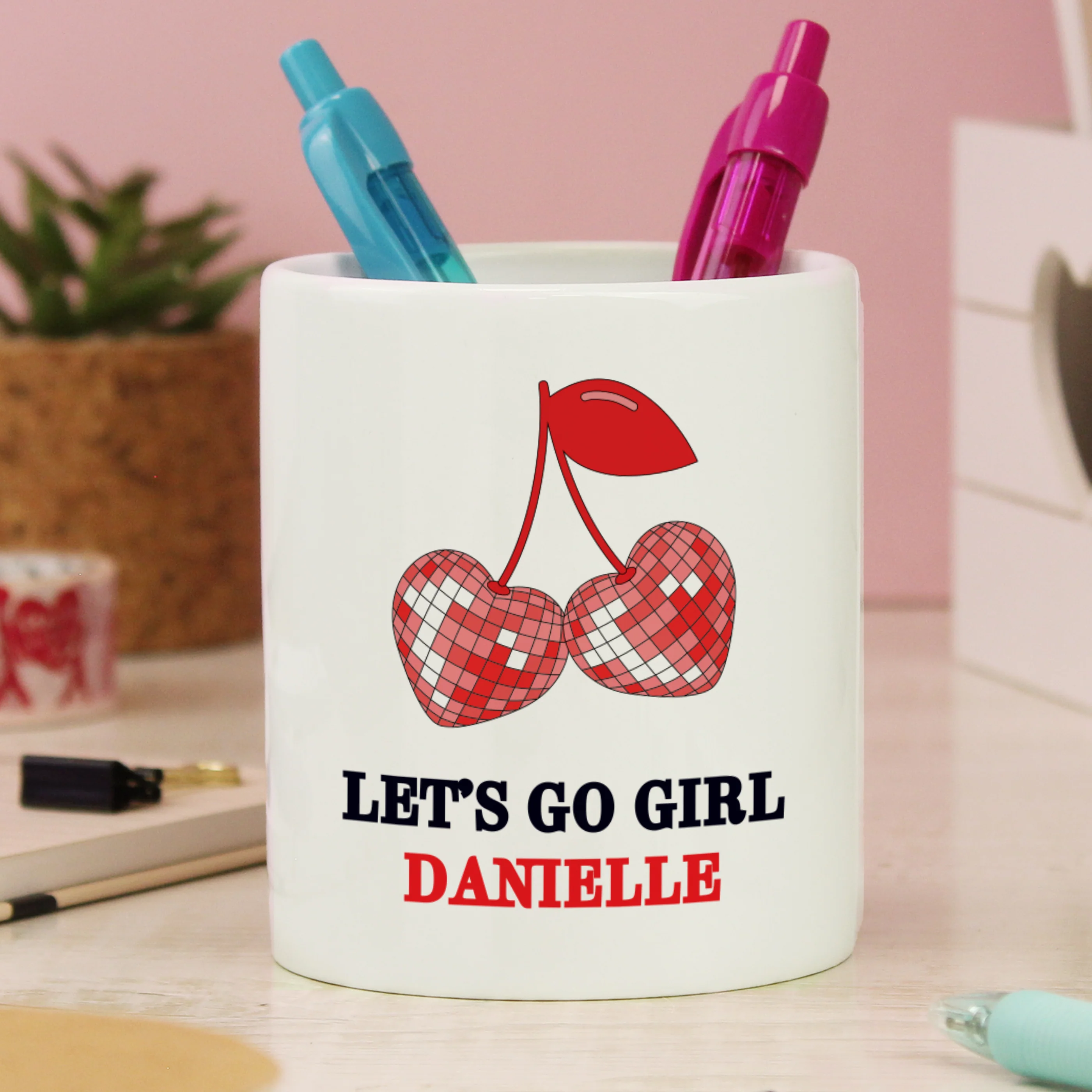 Personalised Cherry Make Up Brush Holder - Image 2