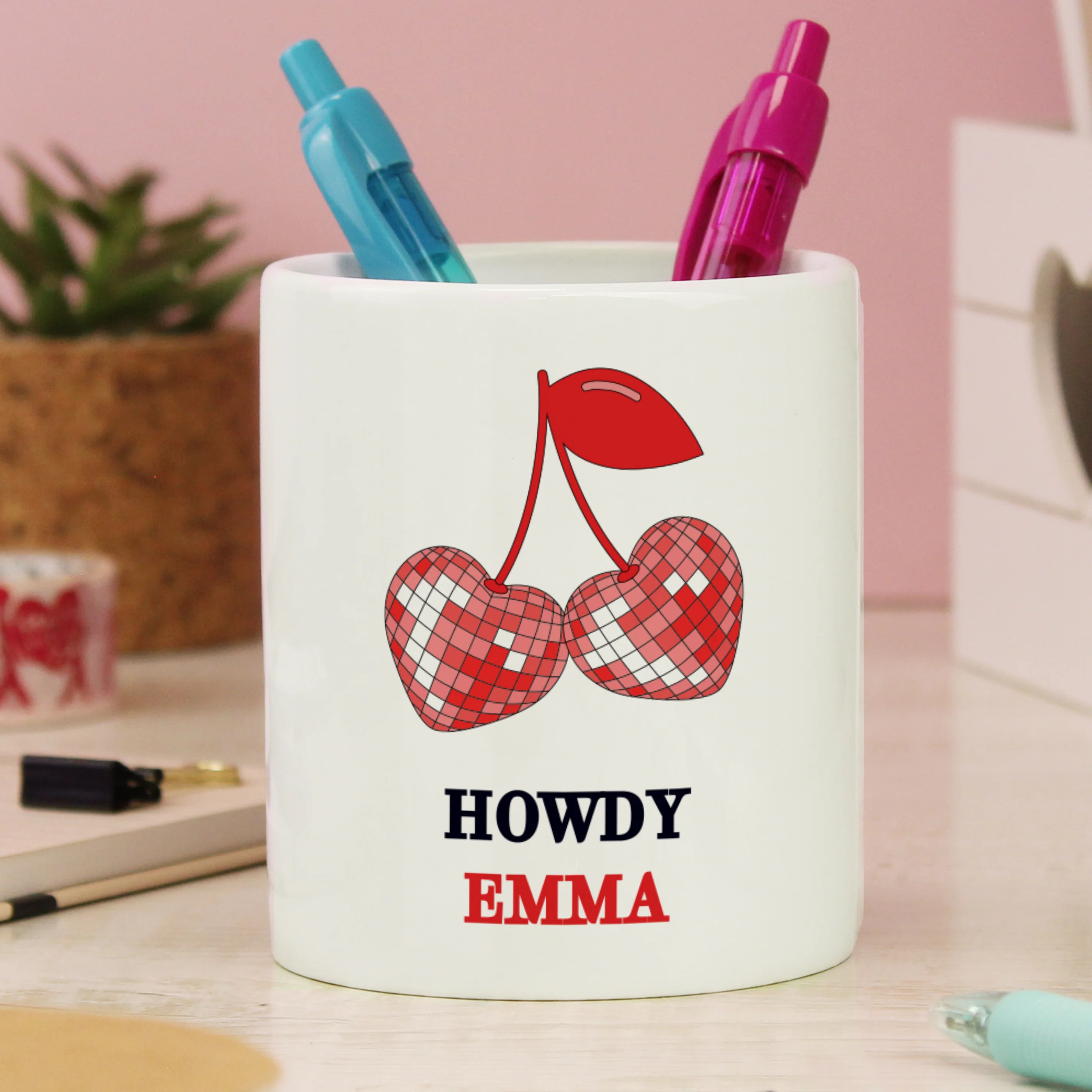 Personalised Cherry Make Up Brush Holder - Image 3