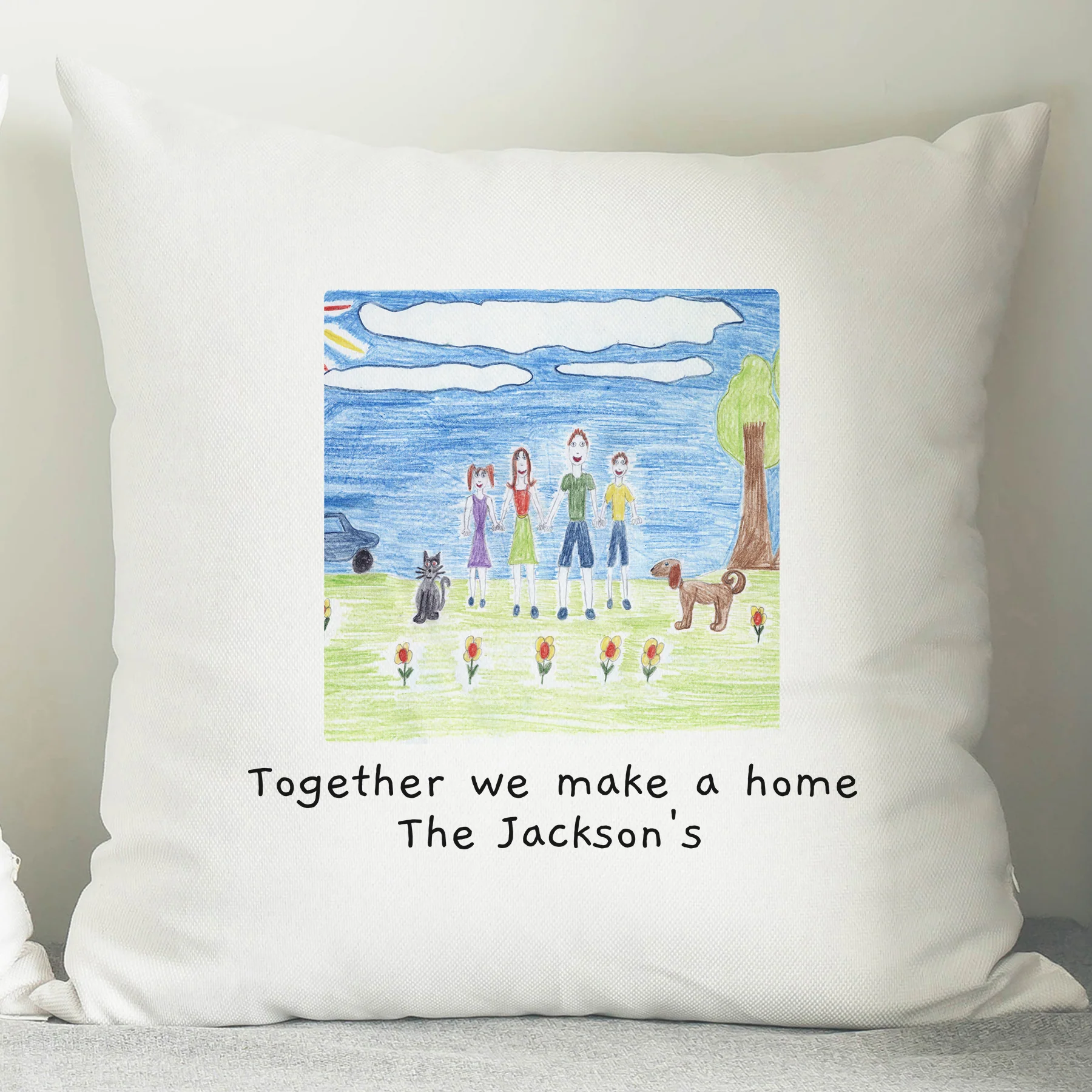 Personalised Childrens Drawing Photo Upload Cushion - Image 6