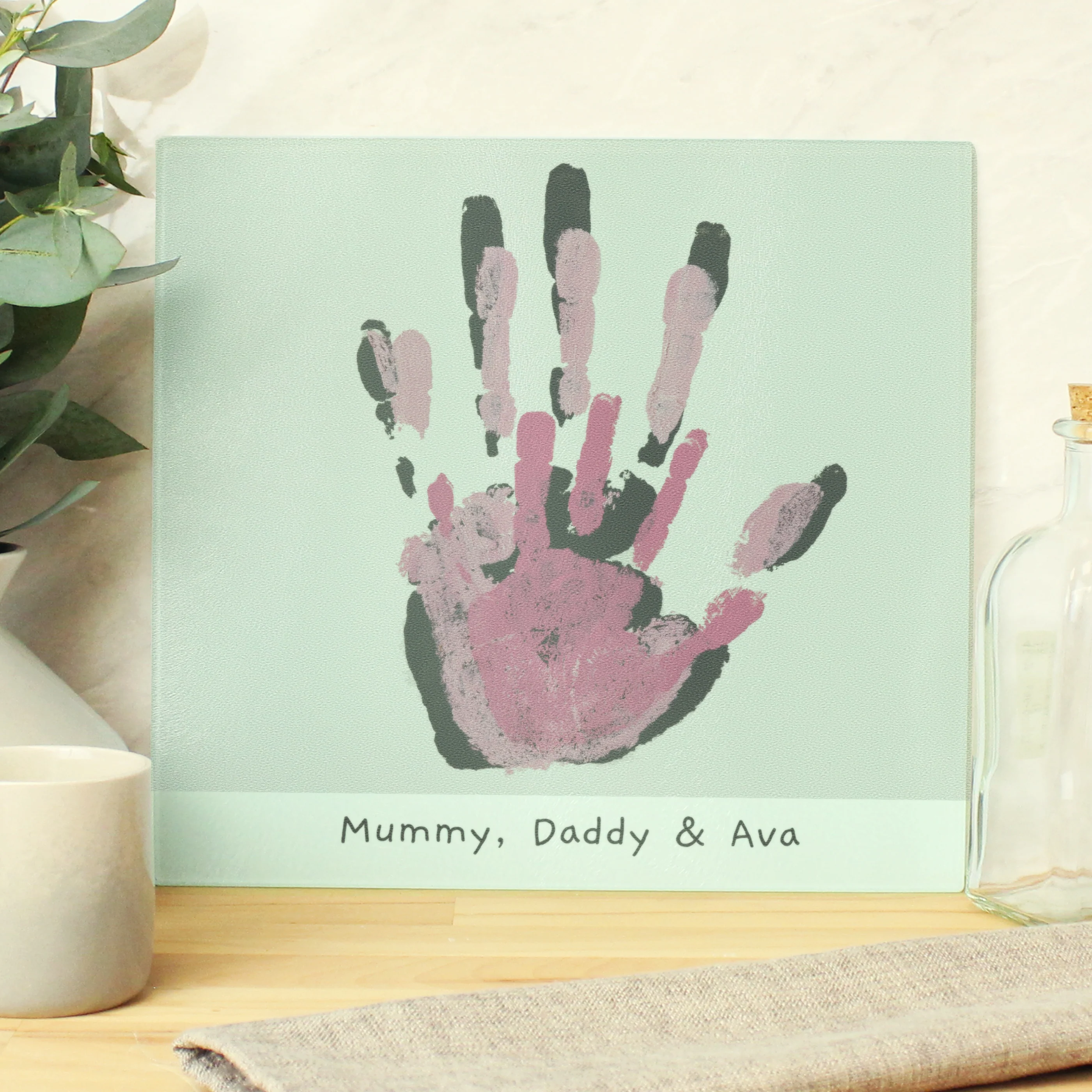 Personalised Childrens Drawing Photo Upload Glass Chopping Board/Worktop Saver - Image 7