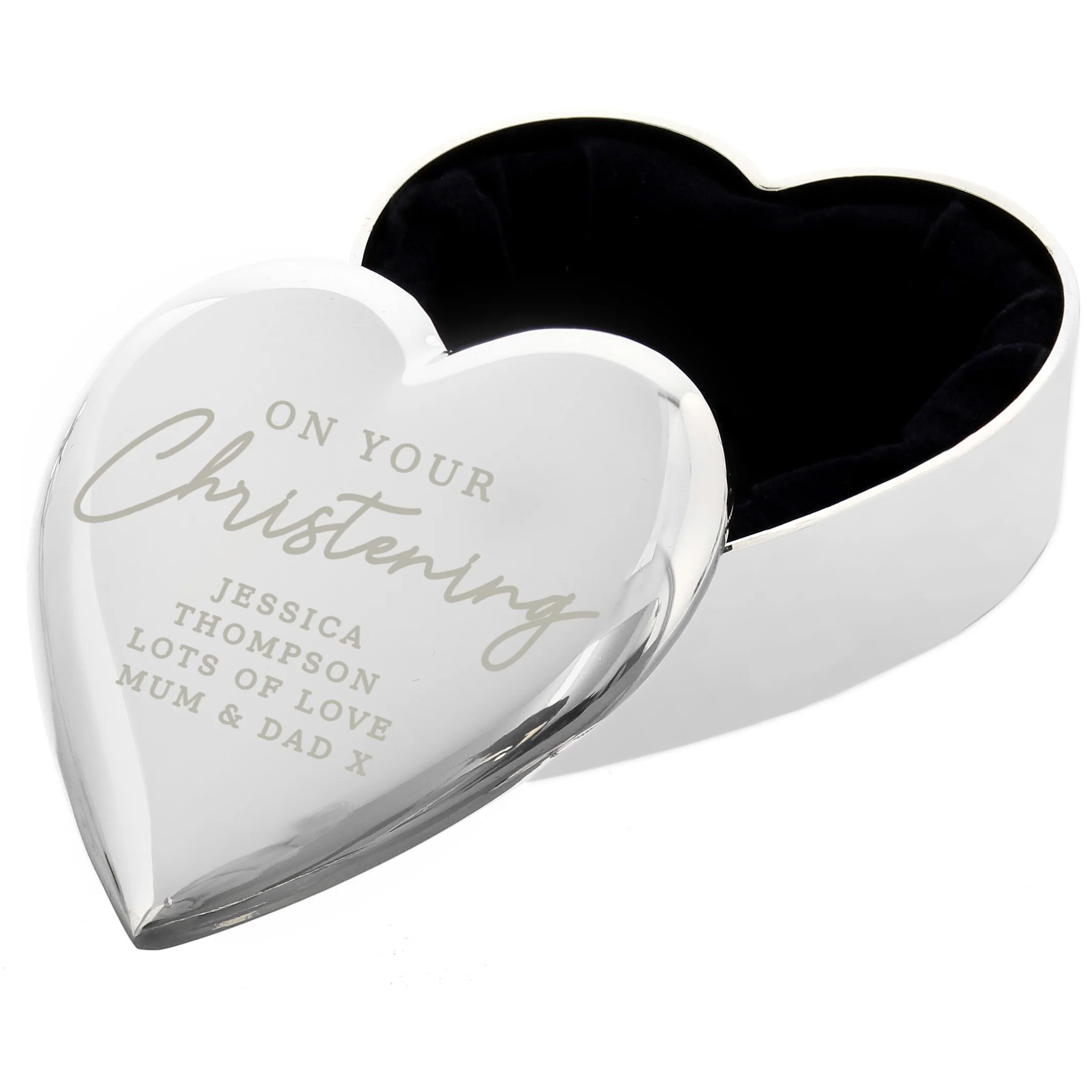 Personalised Christening Heart Trinket Box - Image 3