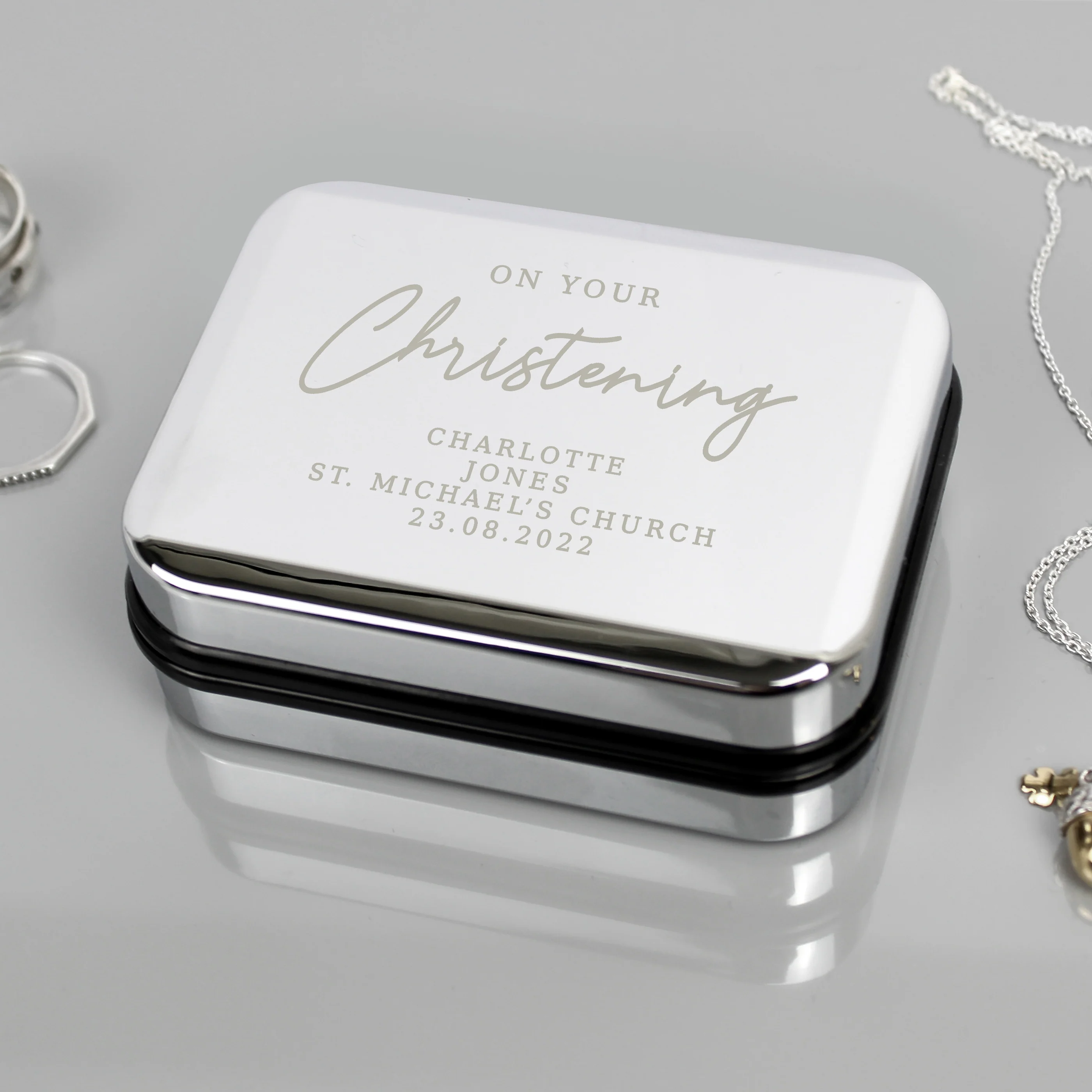 Personalised Christening Necklace Box - Image 2