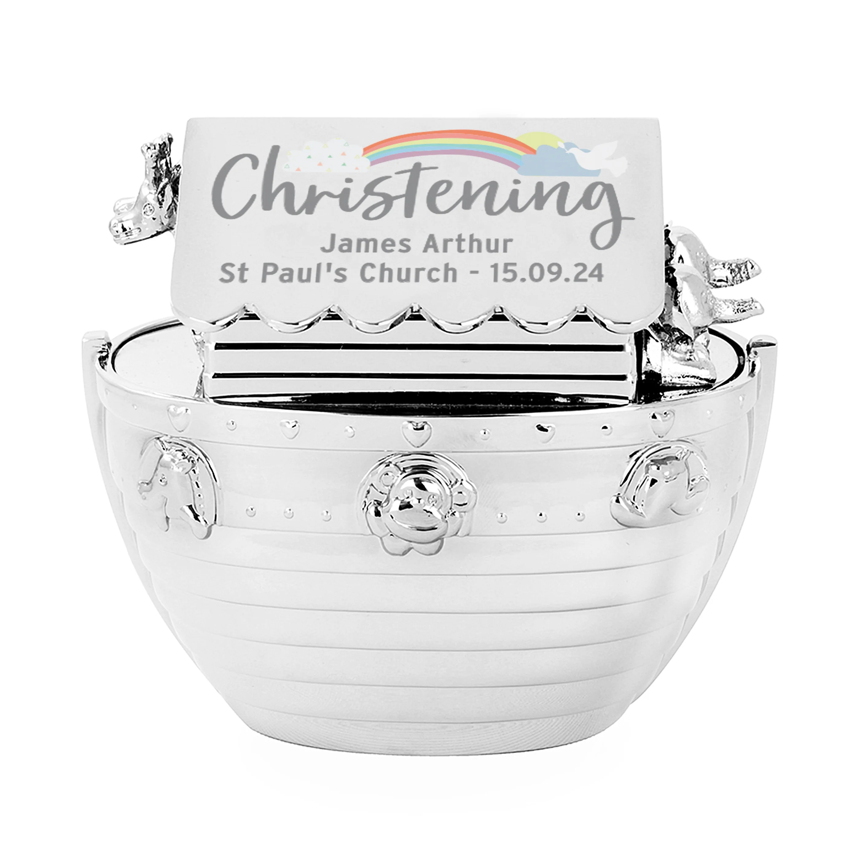 Personalised Christening Noahs Ark Money Box - Image 5