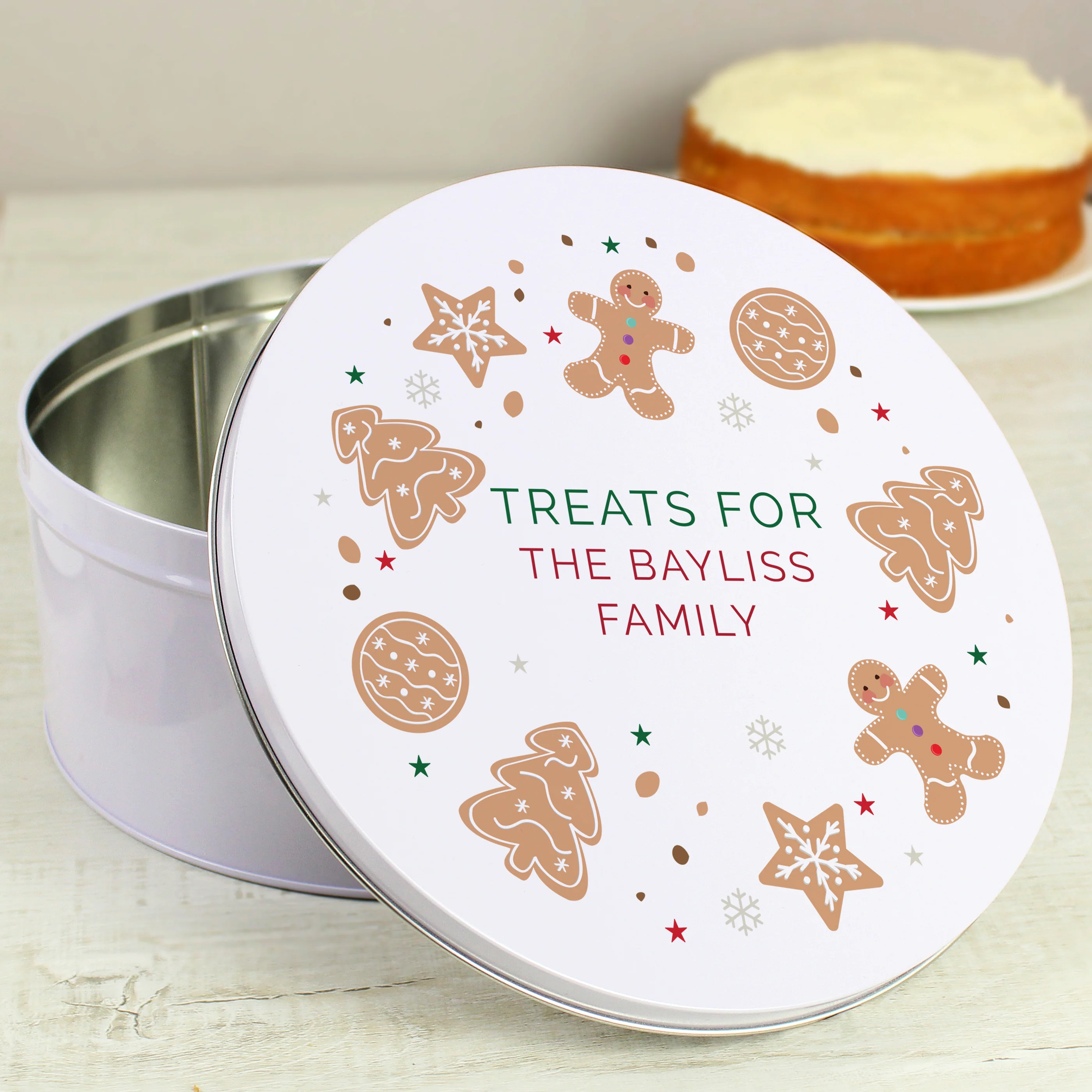 Personalised Christmas Cookies Cake Tin - Image 3